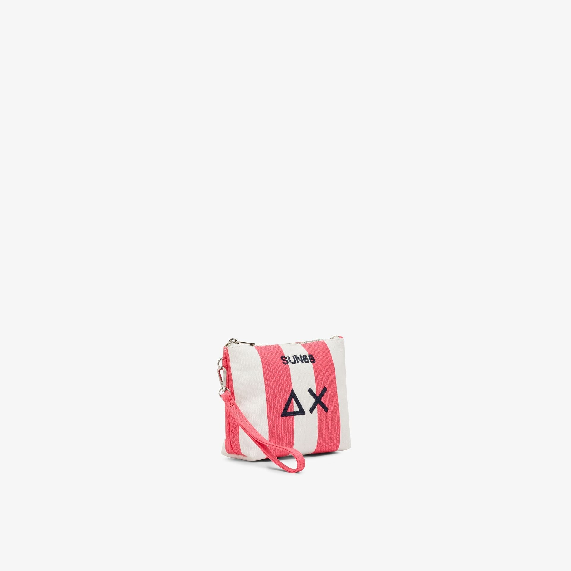 Pouch in tela di cotone stampato fucsia/bianco panna W36219 2031 SUN 68 