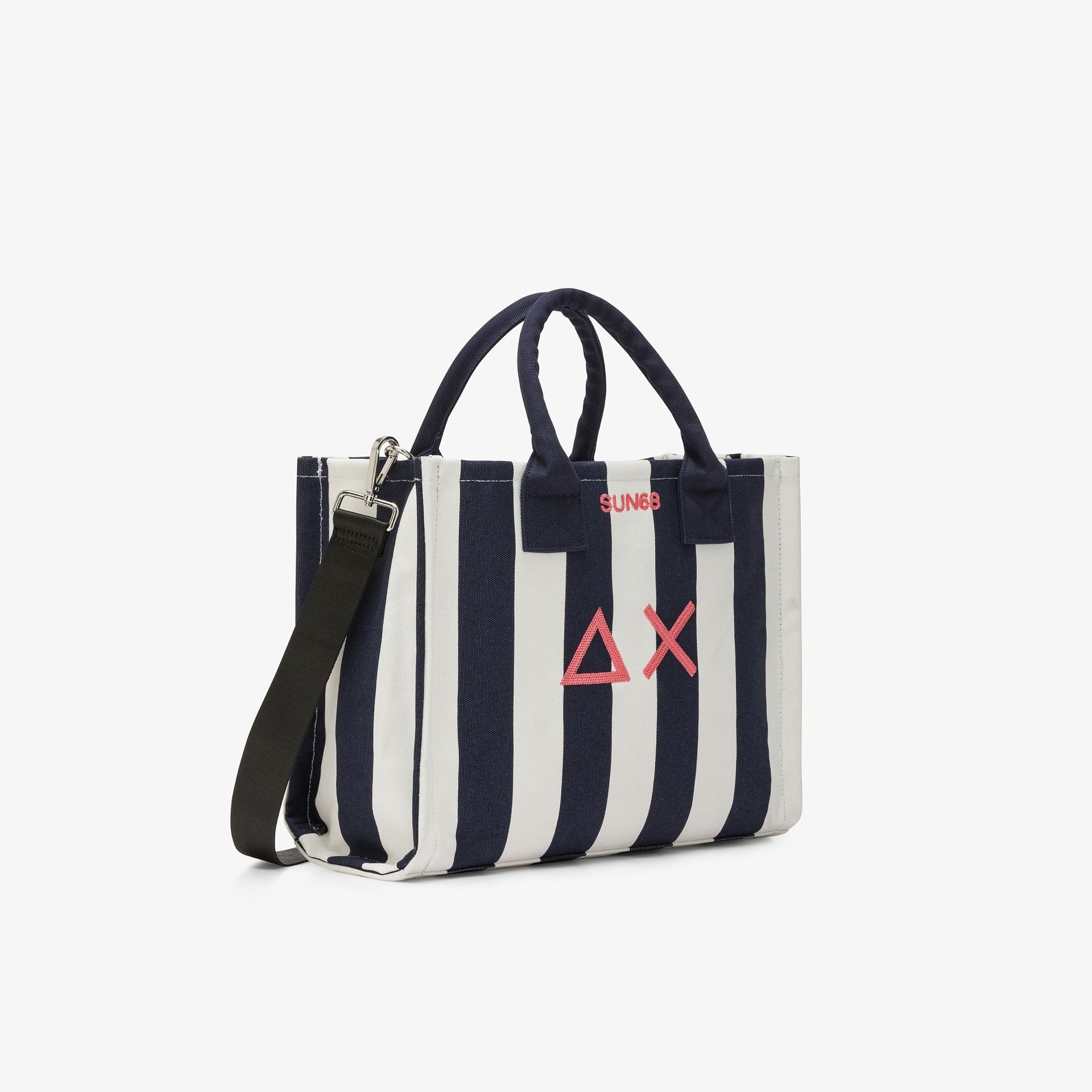 Shopping bag Cali in tela di cotone stampato blu navy/bianco panna W36220 0731 SUN 68 