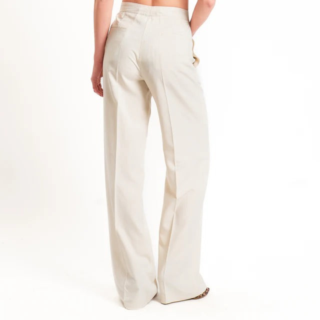 Vicolo-Pantalone wide leg misto lino - beige TAB1624 BEIGE VICOLO 