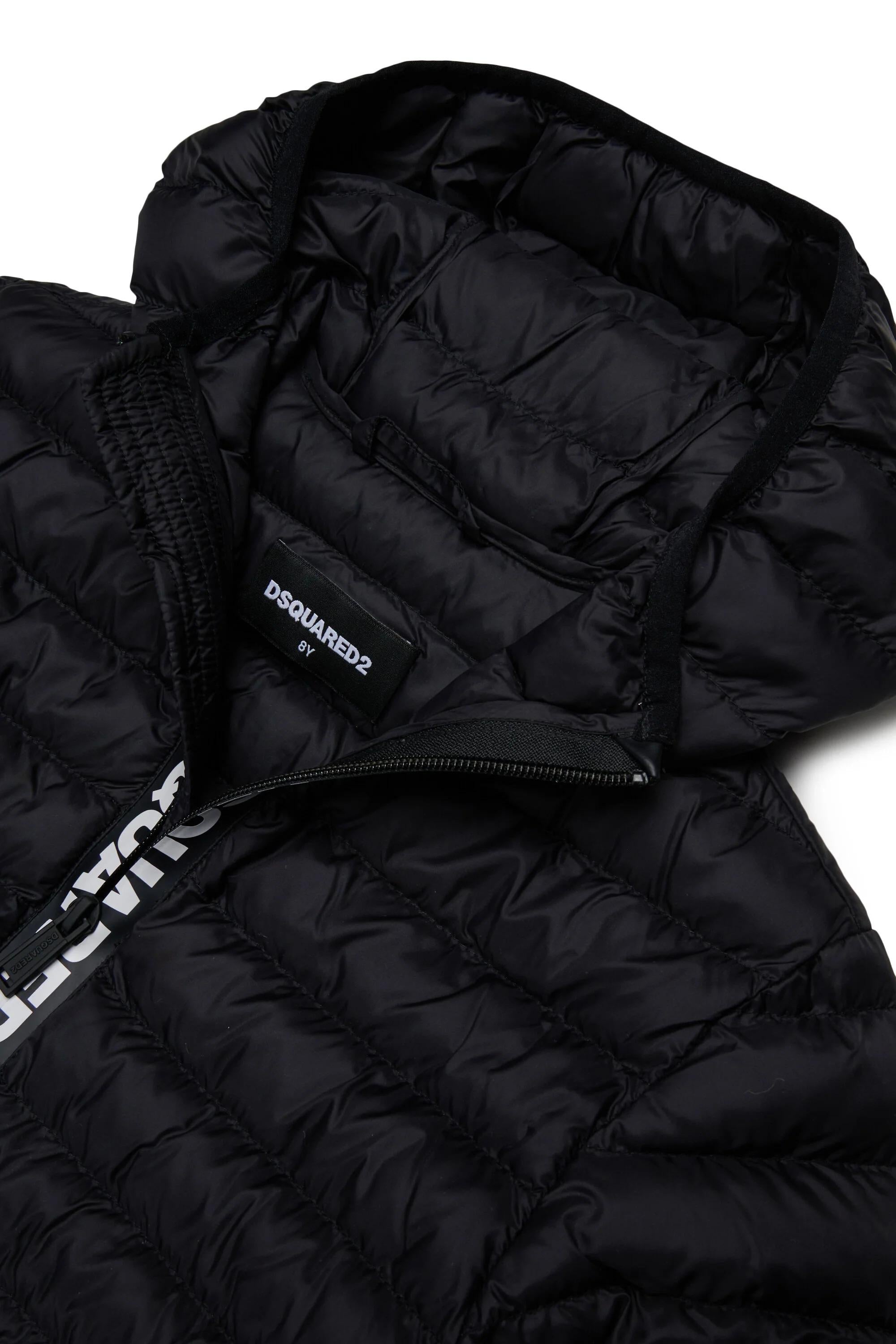 DSQUARED2<BR/>Giacca imbottita con logo stampato nero DQ3232-D0ABC DQ900 DSQUARED KID 