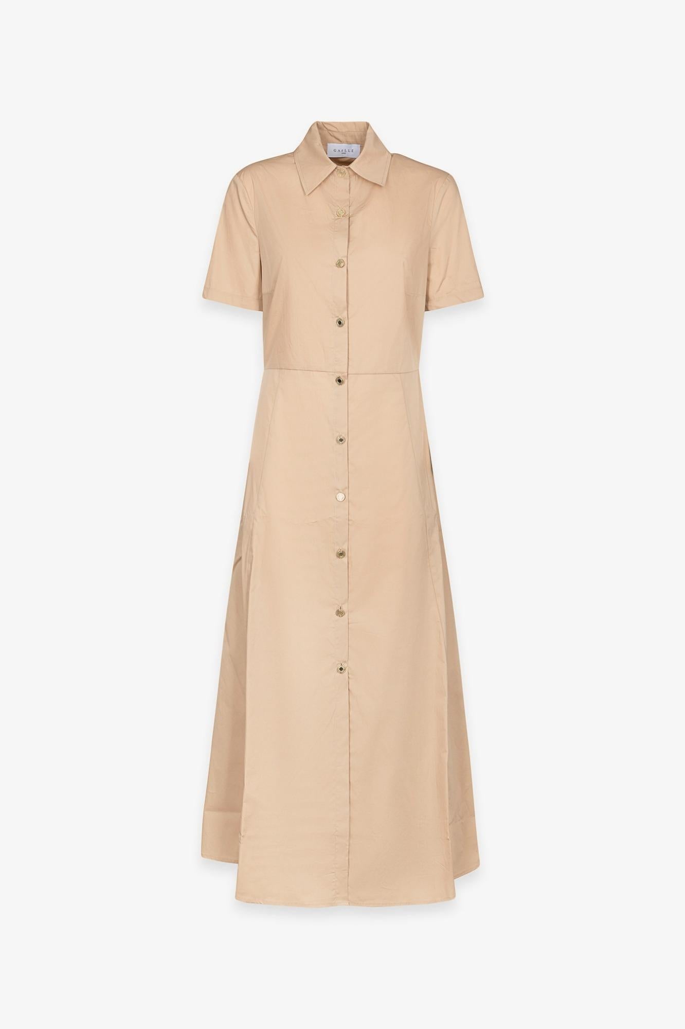 Abito Chemisier Midi A Mezza Manica Con Bottoni Oro  Safari - Gaëlle Paris GAABW09757-TMTL0028 BE33 GAELLE 