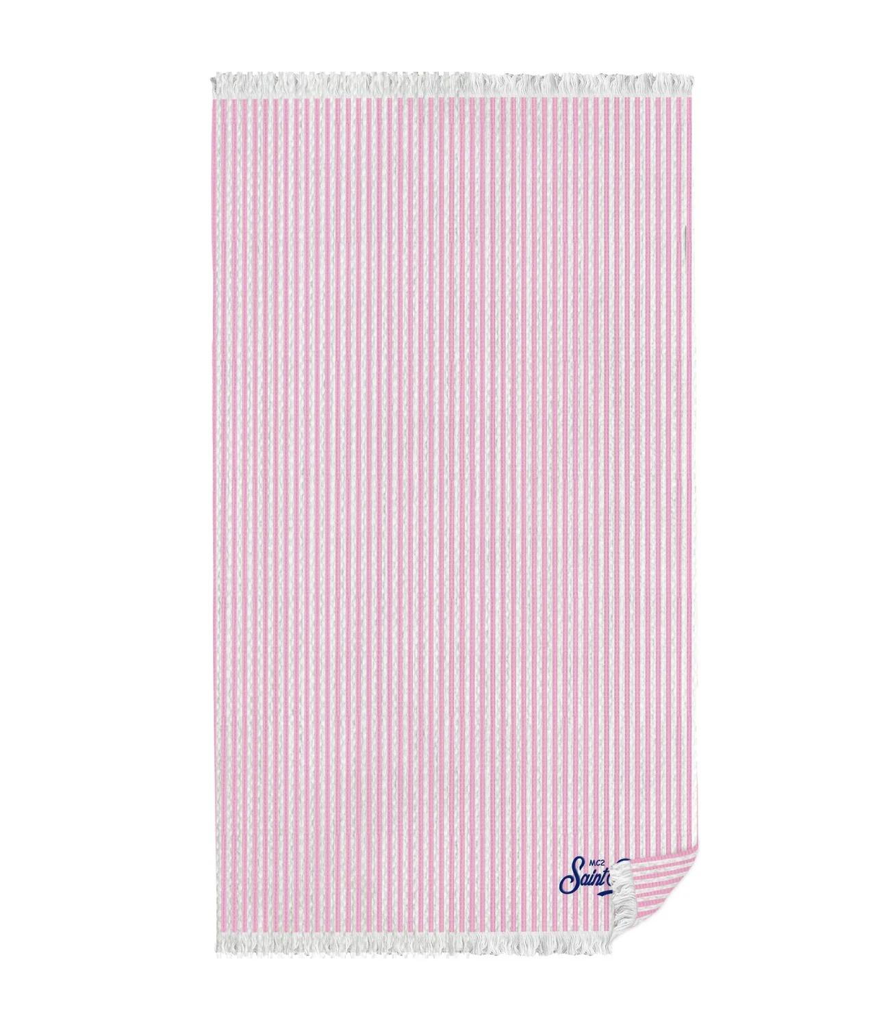 MC2 Saint Barth Telo Mare Seersucker Stripes Rosa Donna FOUT014 01541L MC2 SAINT BARTH 