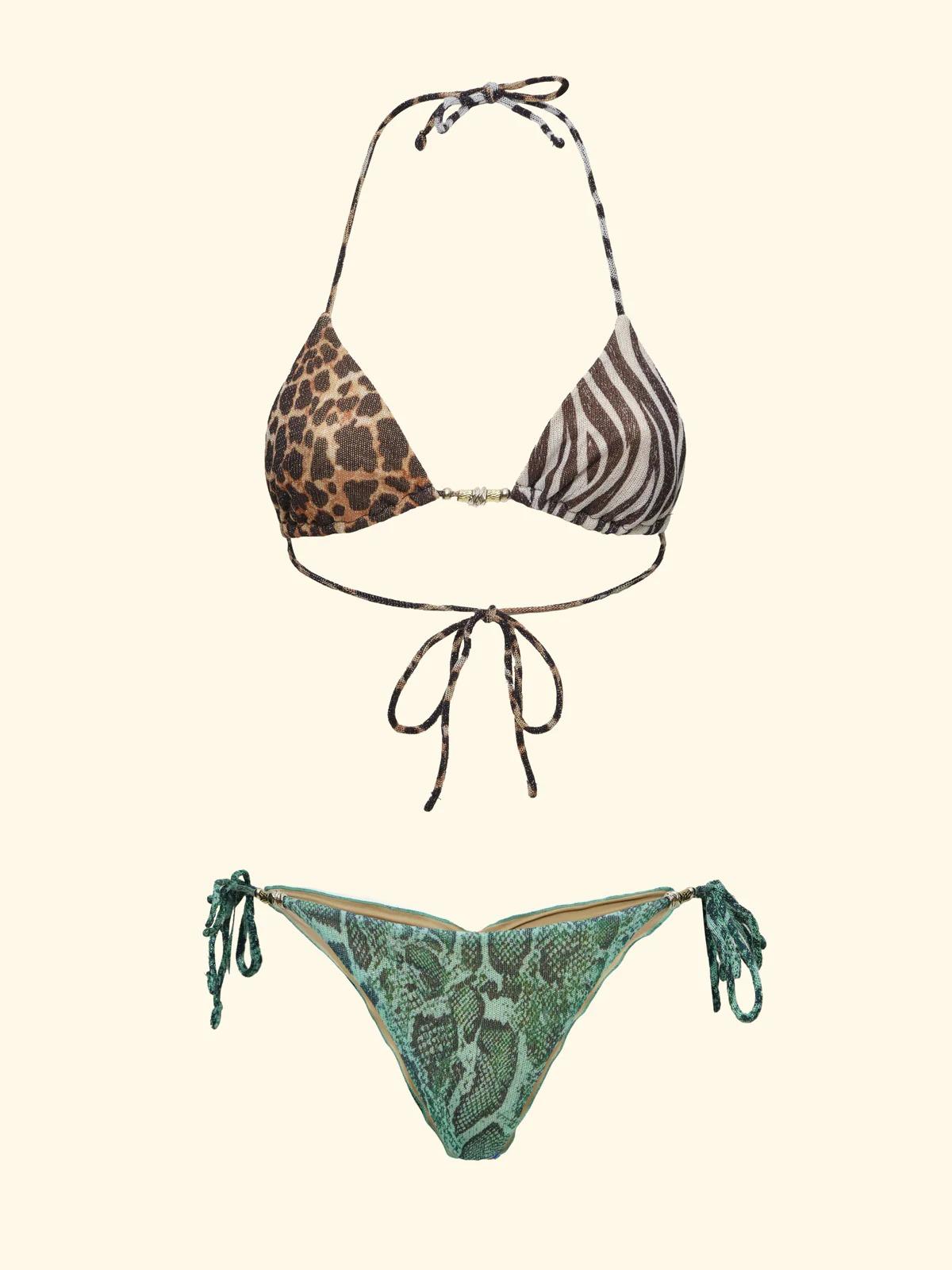 Bikini Donna F**K Triangolo con Slip Regolabile Fantasia SW0140-X10 FK26-SW0140 X10 F**K 