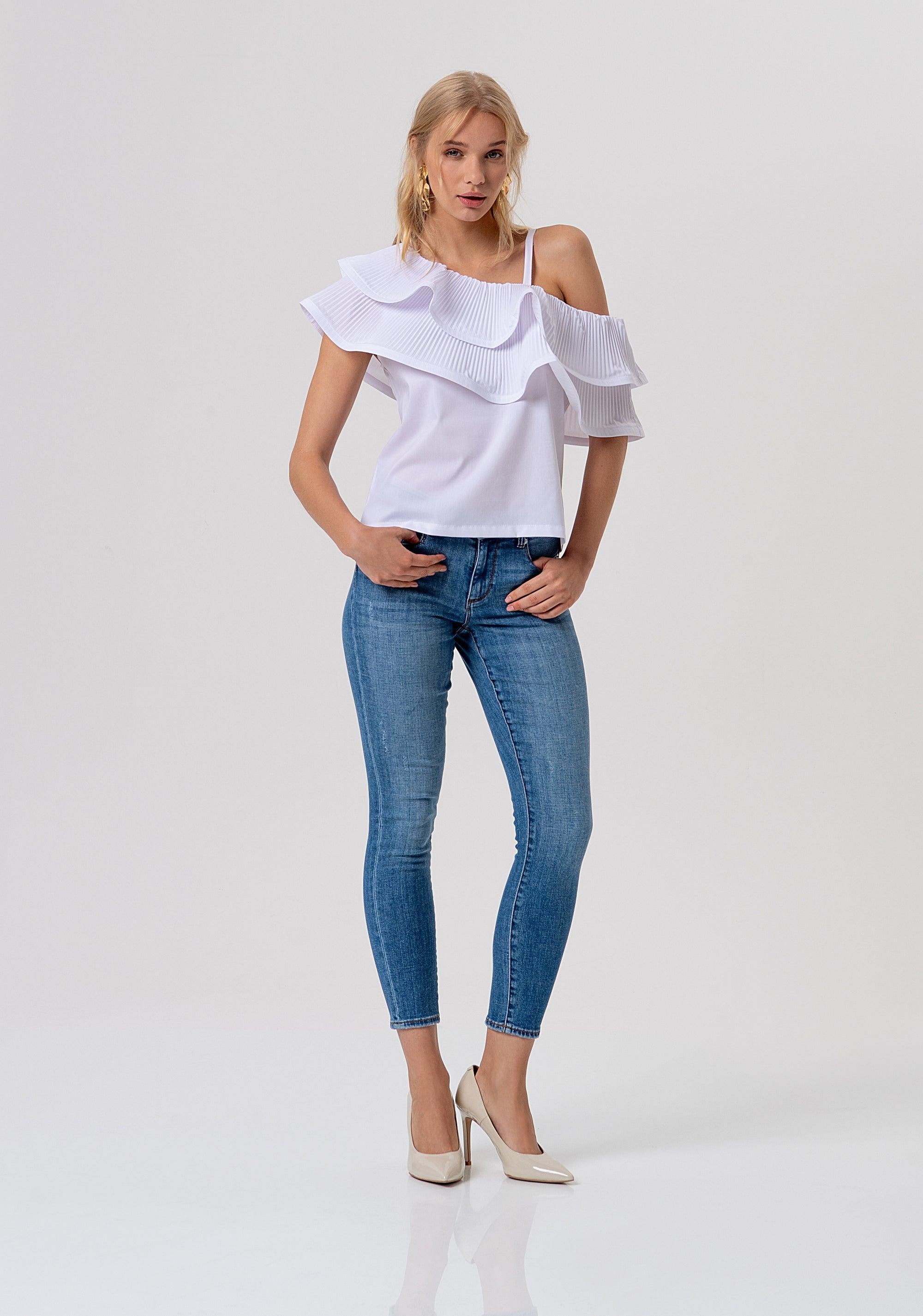 Top regular monospalla WHITE FR26ST2004W697F9 278 FRACOMINA 