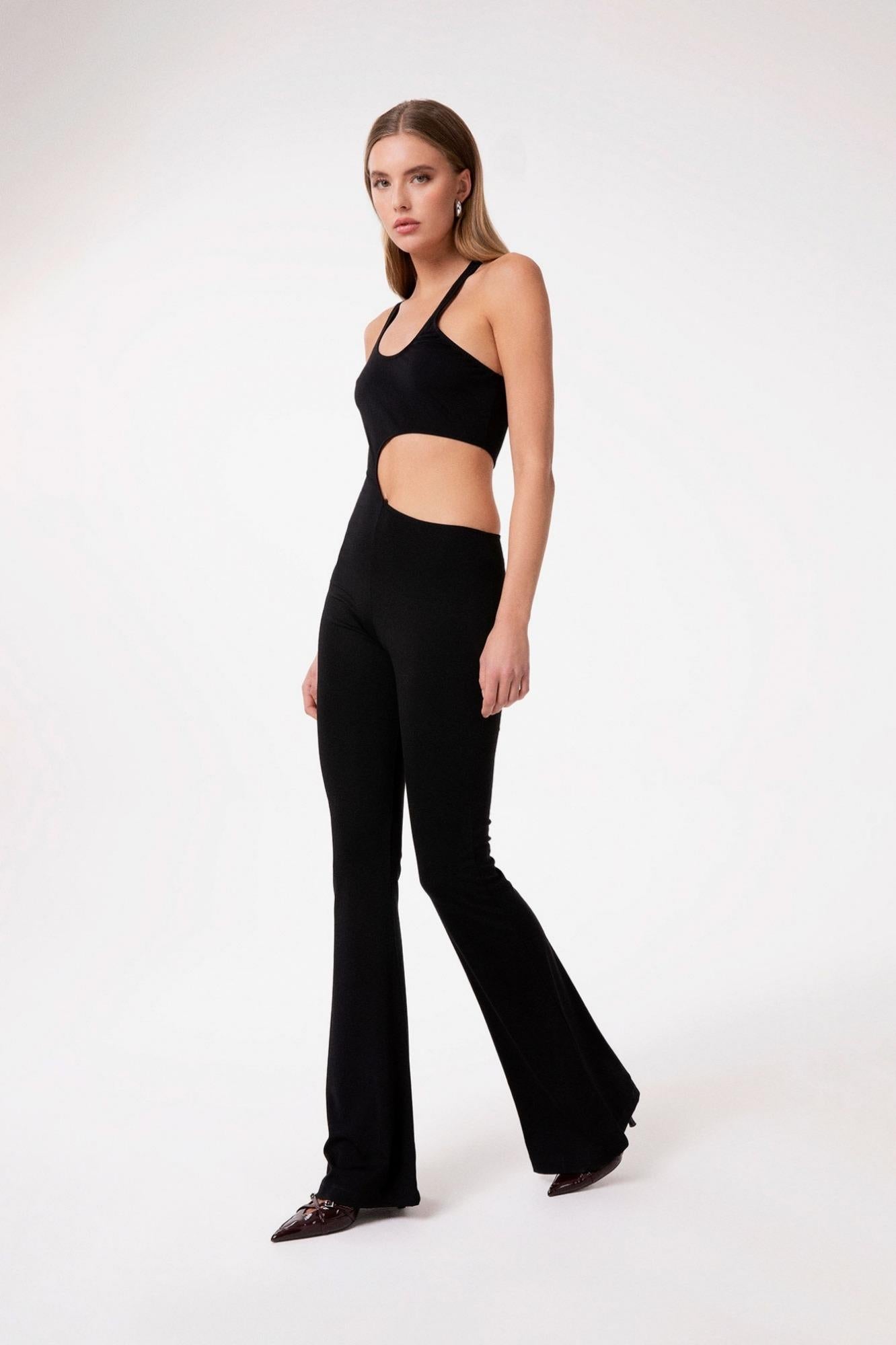Tuta A Zampa Con Aperture In Punto Milano  Nero - Gaëlle Paris GAABW09948-TMTM0003 NE01 GAELLE 