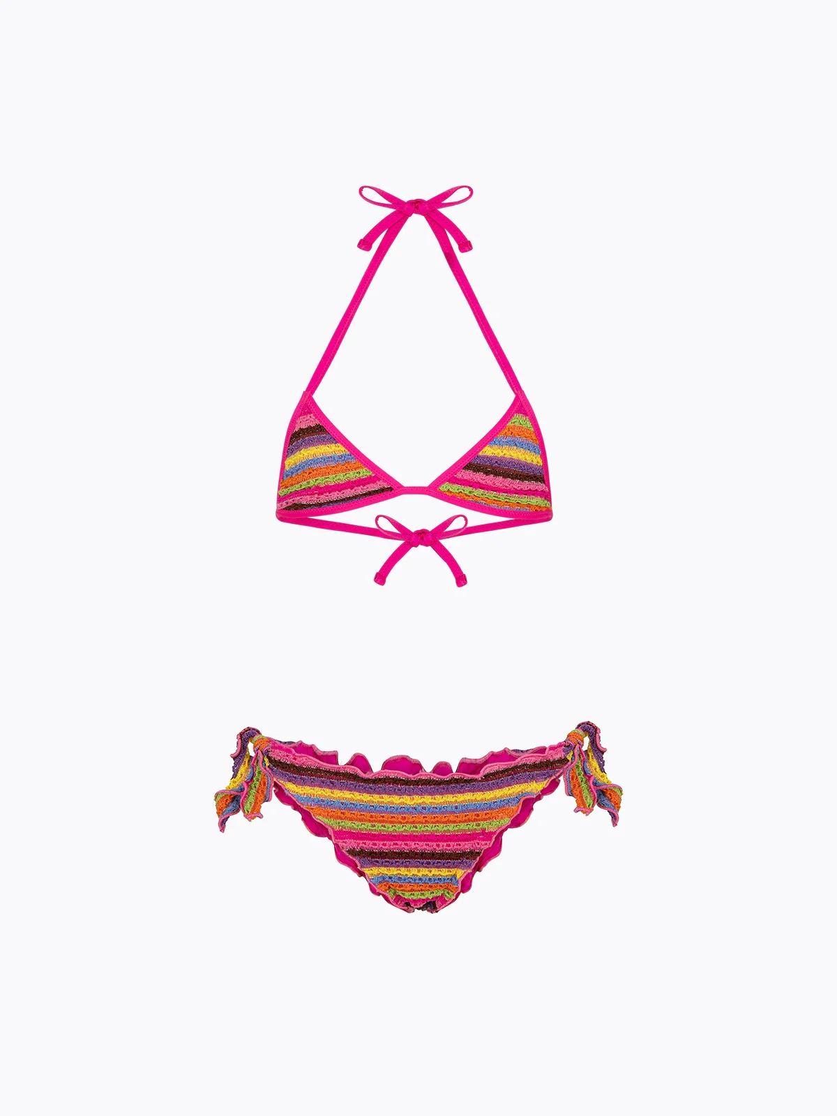 Bikini Bambina F**K Triangolo con Slip Regolabile Multicolor SG0600-MC FJ26-SG0600 MC F**K 