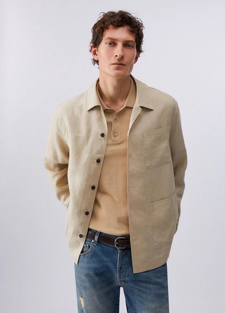 Camicia Liu Jo in lino uomo white pepper QA6191T4346 51307 LIU-JO 