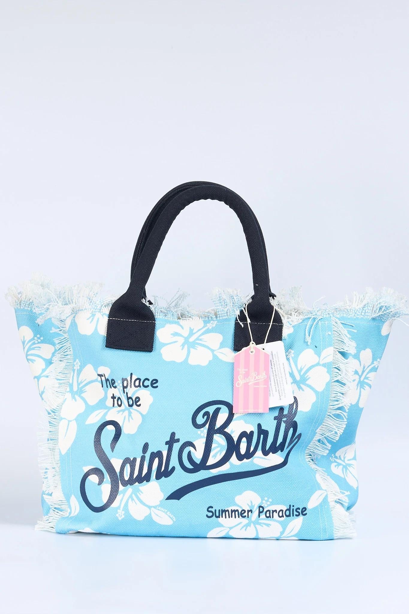 mc2 saint barth<BR/>borsa vanity hibiscus bianco/azzurro donna VANI001 07532L MC2 SAINT BARTH 