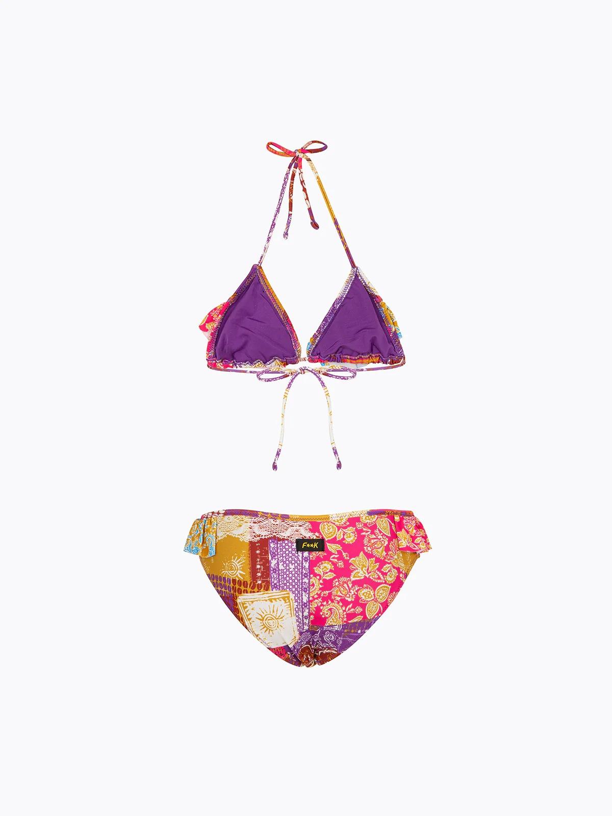 Bikini Bambina F**K Triangolo con Slip Fisso Fantasia SG0400-X41 FJ26-SG0400 X41 F**K 