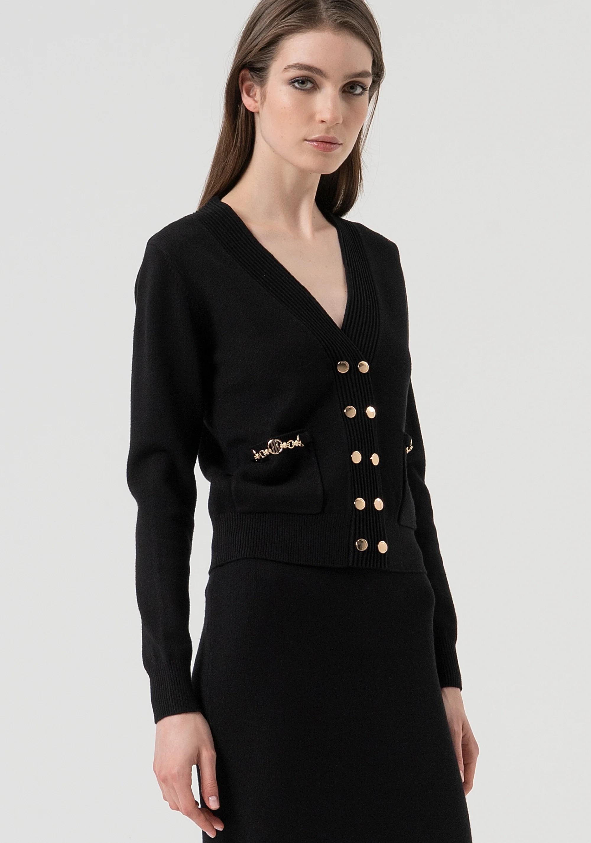 Fracomina Cardigan regular doppiopetto black FR25WT8010K55601 053 FRACOMINA 
