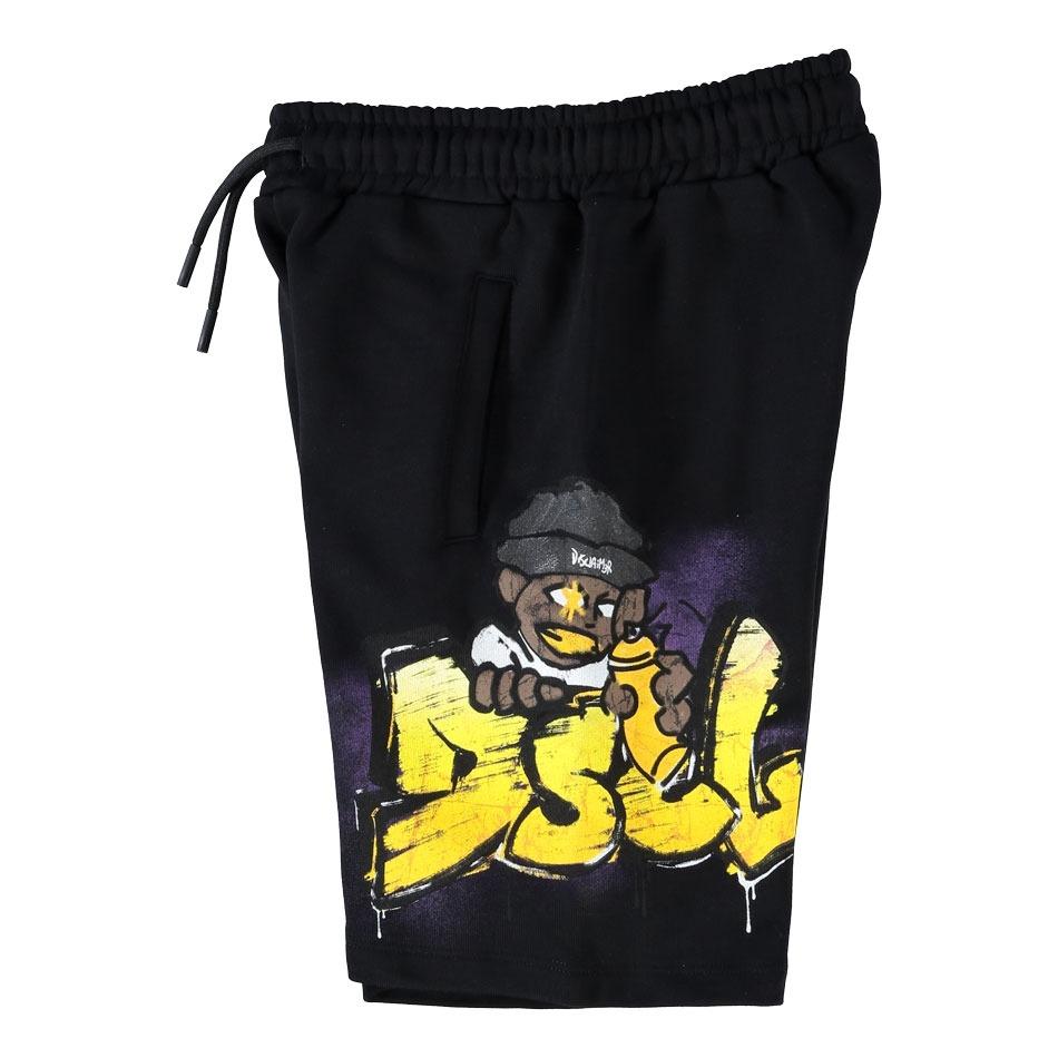 DISCLAIMER<BR/>BERMUDA IN FELPA DISCLAIMER NERO CON STAMPA 26EDK58838 NERO DISCLAIMER 