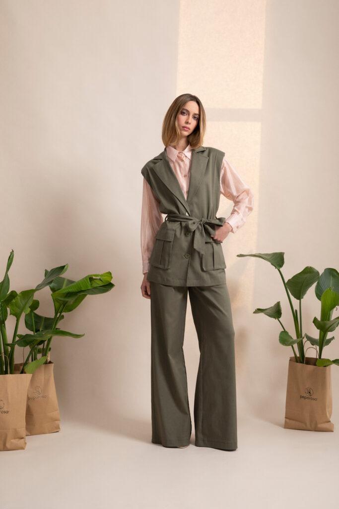 Pantalone Gretel Peperosa Verde Militare P26M14007 MILITARE PEPEROSA 