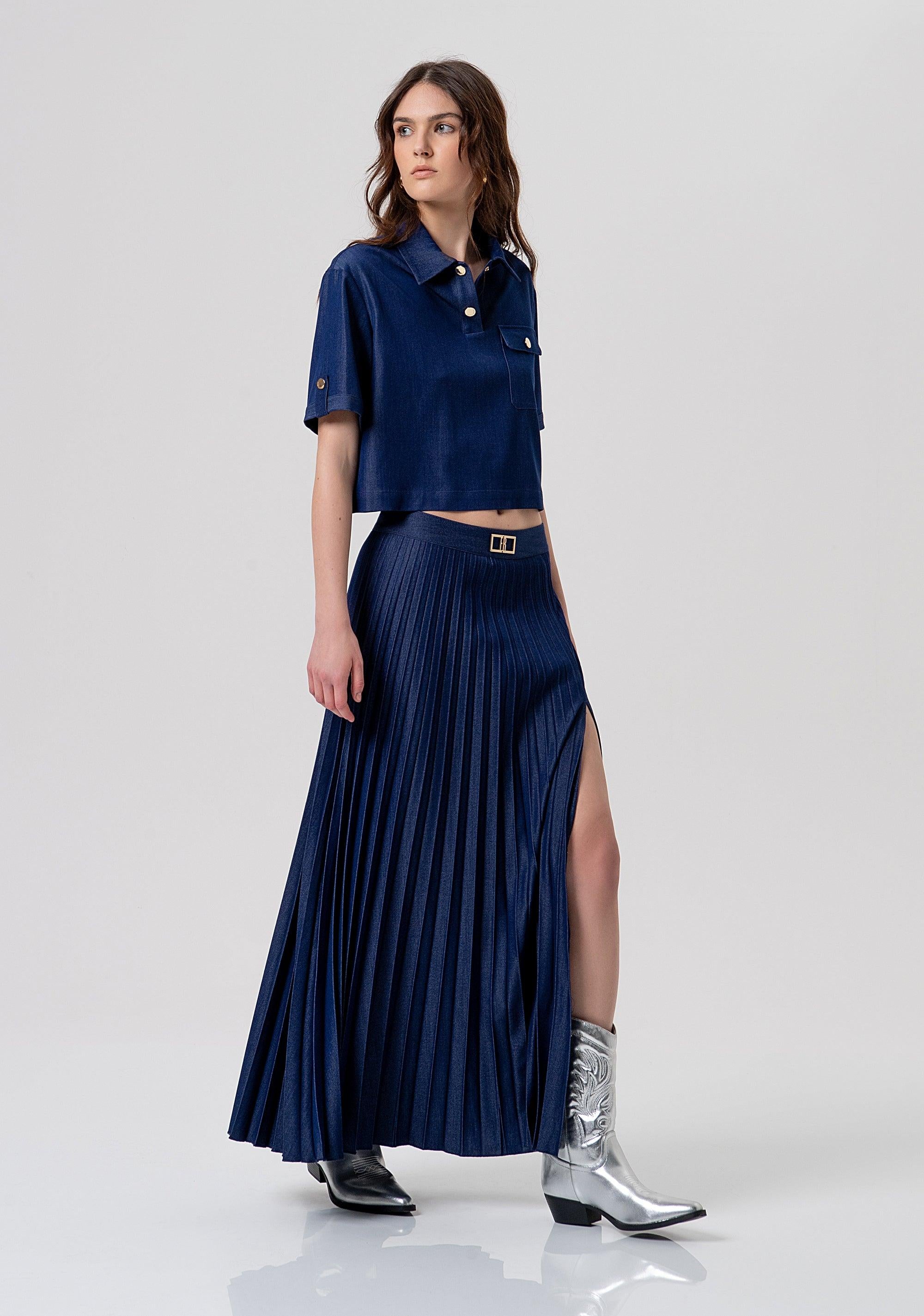 Polo regular con bottoni metallici DARKBLUE FR26ST1015D47001 117 FRACOMINA 