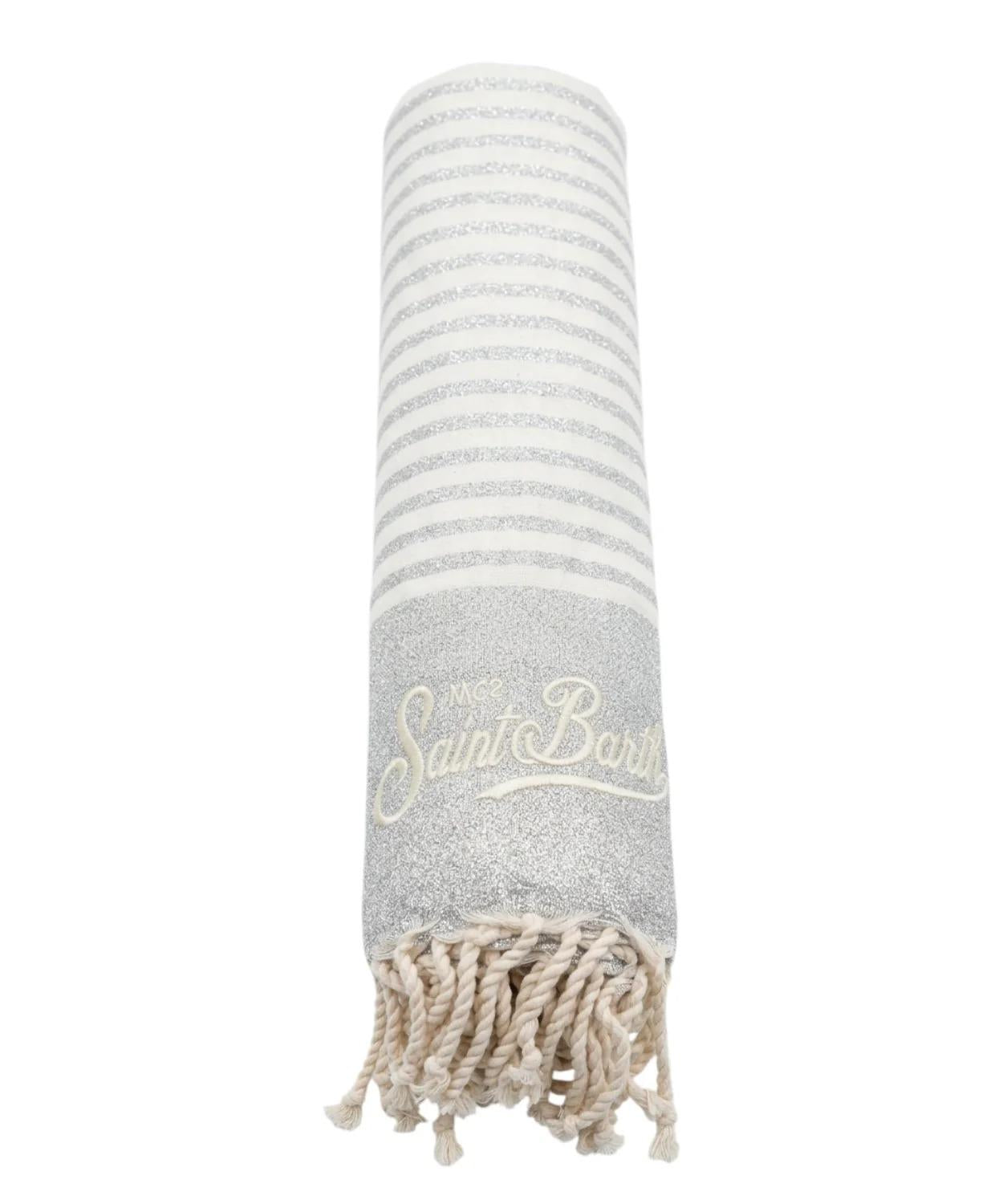 Telo Mare MC2 Saint Barth in Lurex con Frange argento FOUT016 02723L MC2 SAINT BARTH 