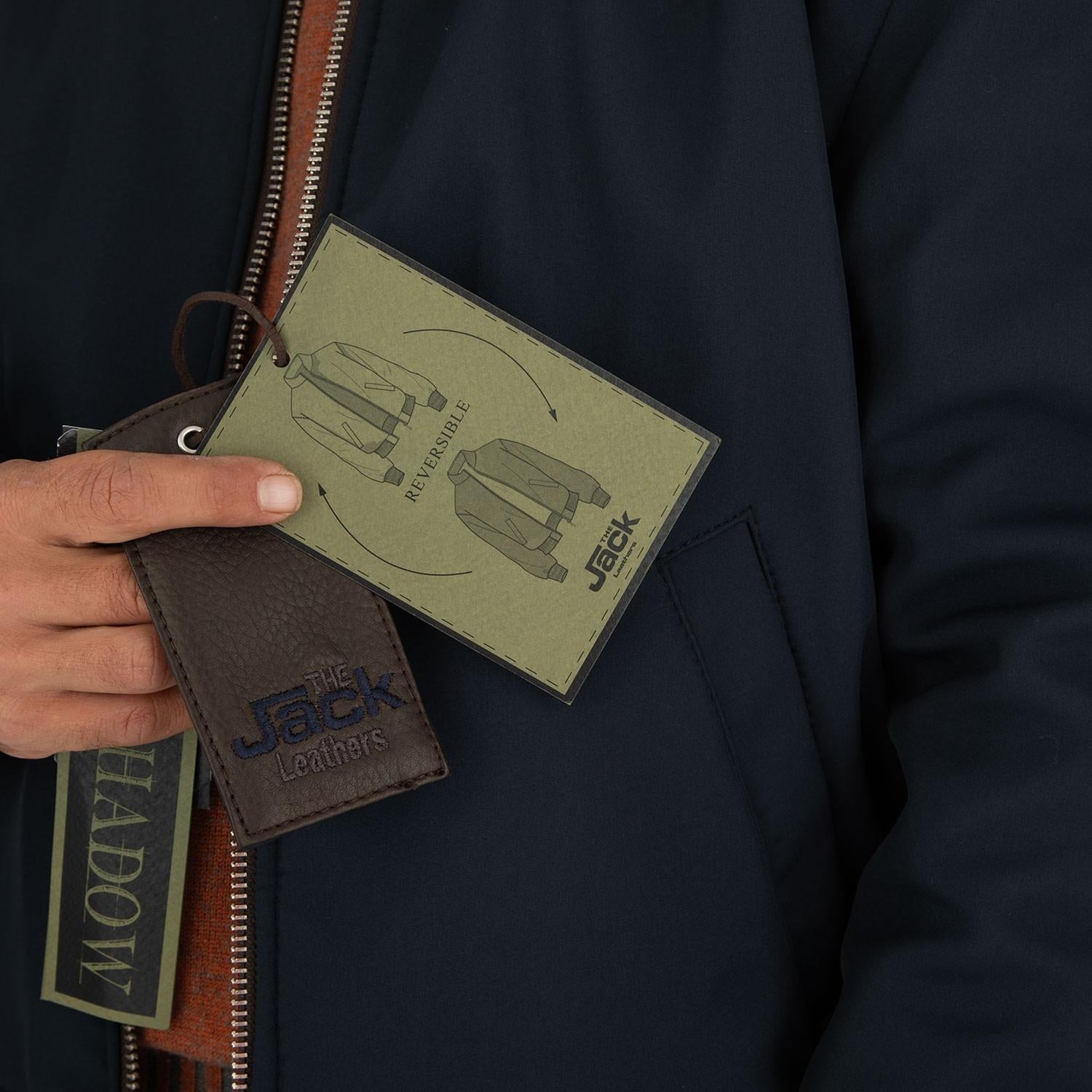 THE JACK LEATHERS | GIACCA TOBIA REVERSIBILE MARRONE BLU TOBR 06 THE JACK LEATHERS 