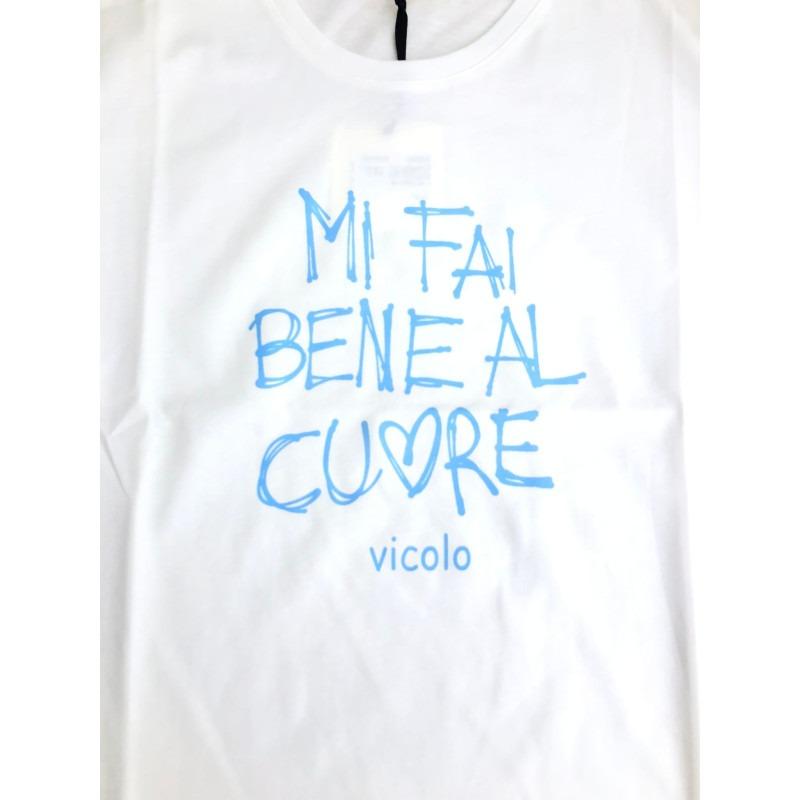 T SHIRT VICOLO SCRITTA MI FAI BENE AL CUORE RAB0635 02 VICOLO 