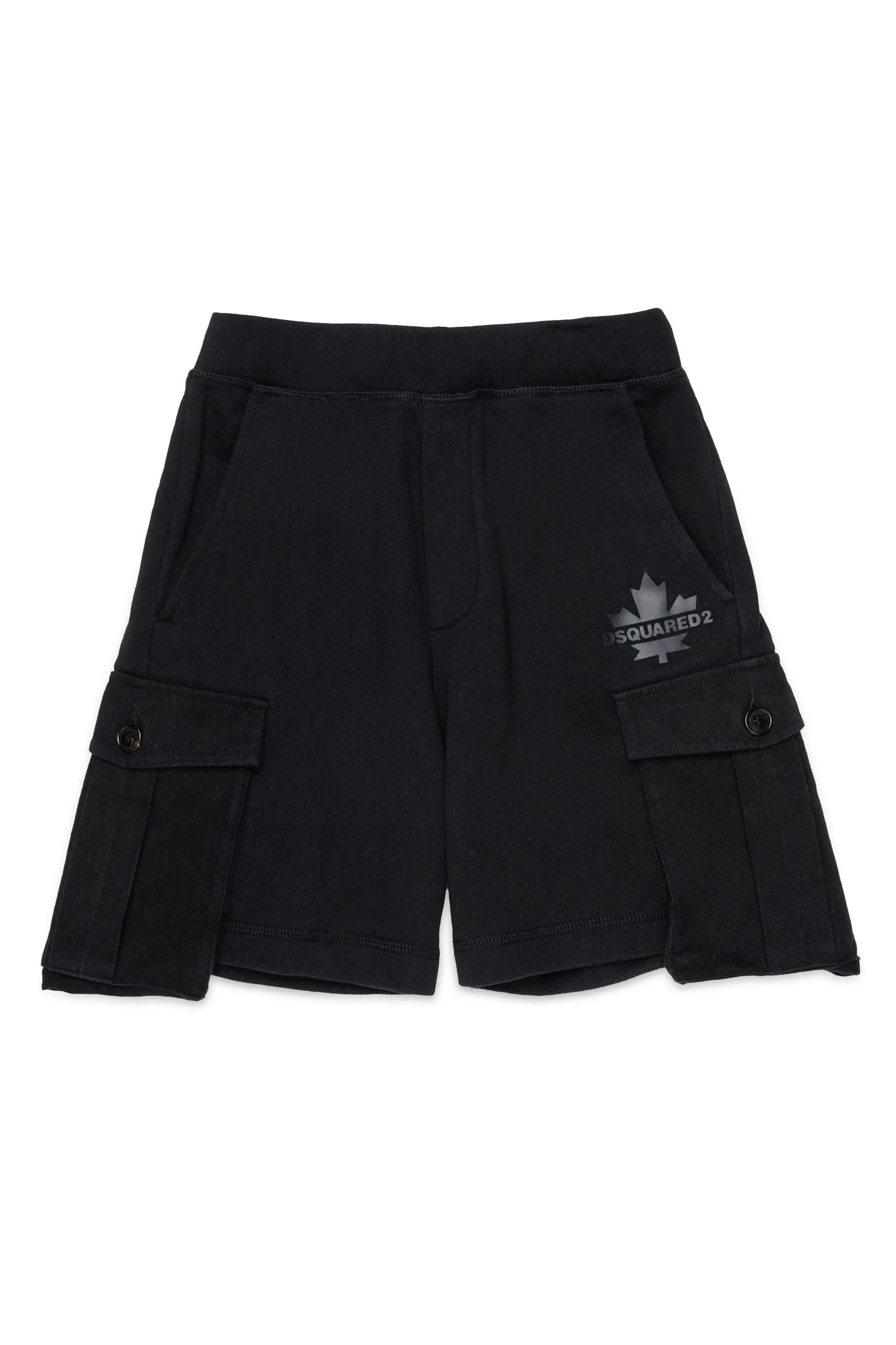 Bermuda cargo in felpa nero DQ2720 Dsquared kid DQ2720-D0AC6 DQ900 DSQUARED KID 