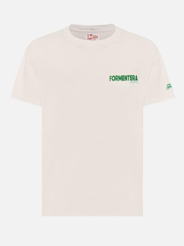 T-shirt Man In Cotone Organico Con Stampa Cartolina Formentera TSHM001 01239H MC2 SAINT BARTH 