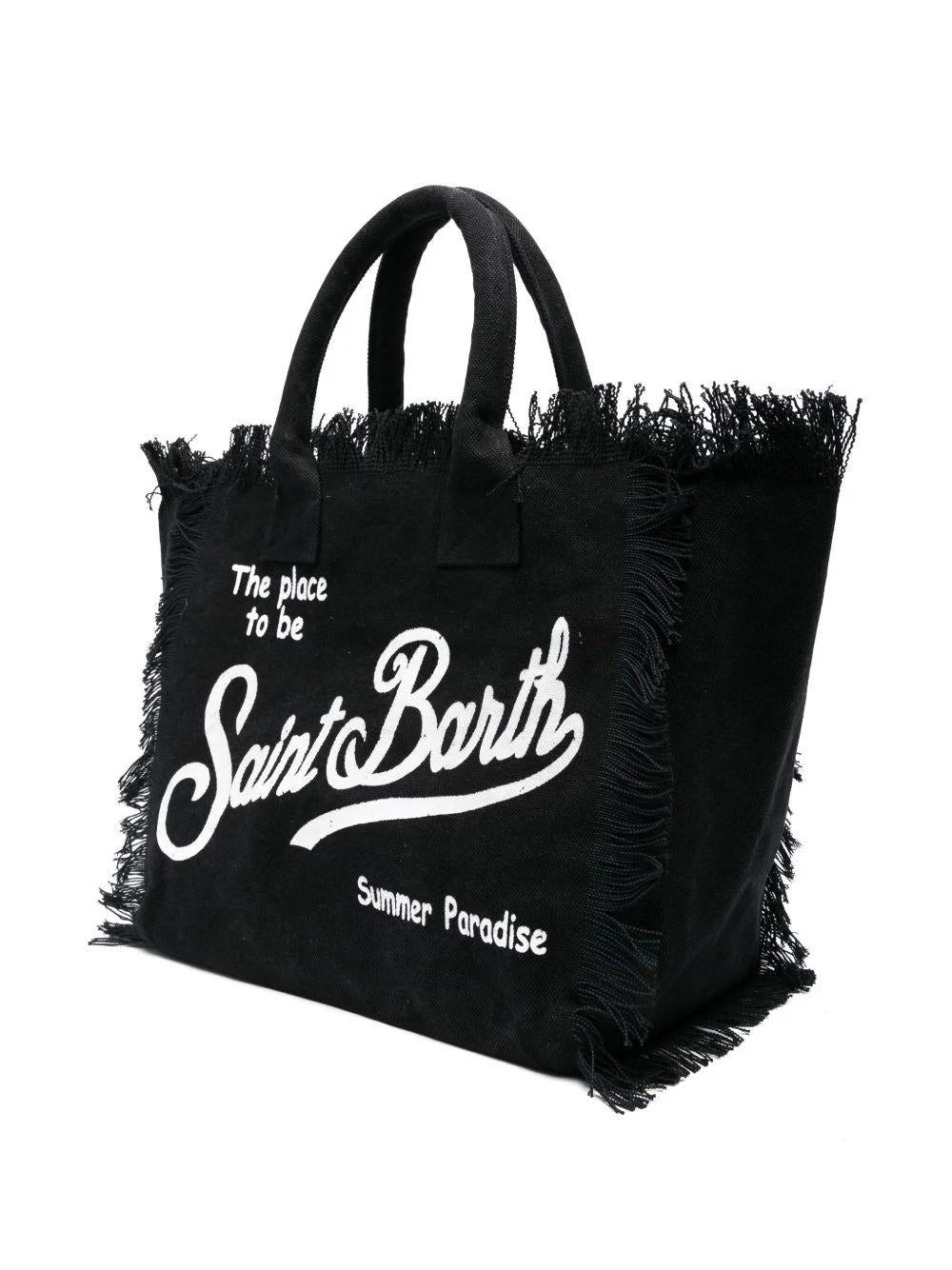 Borsa Vanity MC2 Saint Barth nera con stampa del logo sul davanti VANI001 00208L MC2 SAINT BARTH 