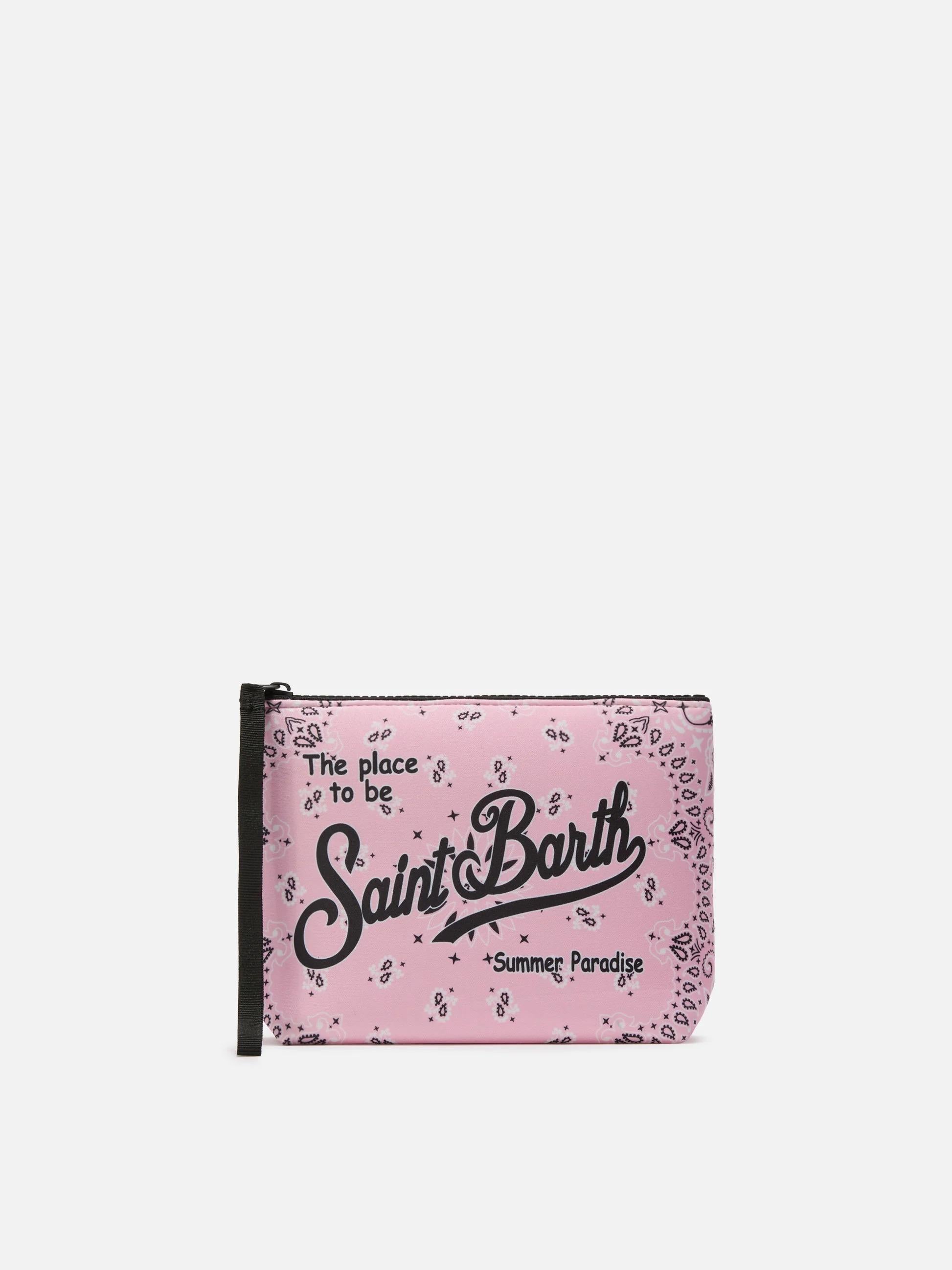 Pochette Aline in scuba con stampa bandana rosa ALIN001 02639L MC2 SAINT BARTH 