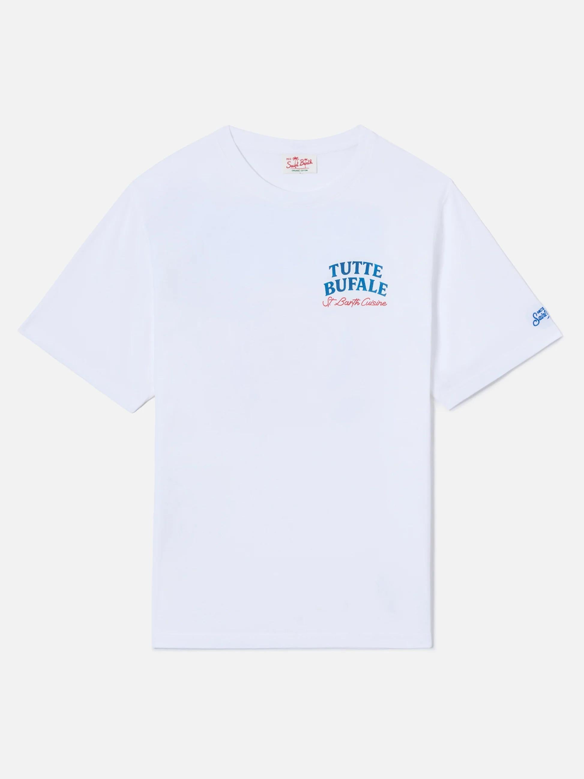 T-shirt Portland bianca con stampa Tutte Bufale PRL0002 01227L MC2 SAINT BARTH 