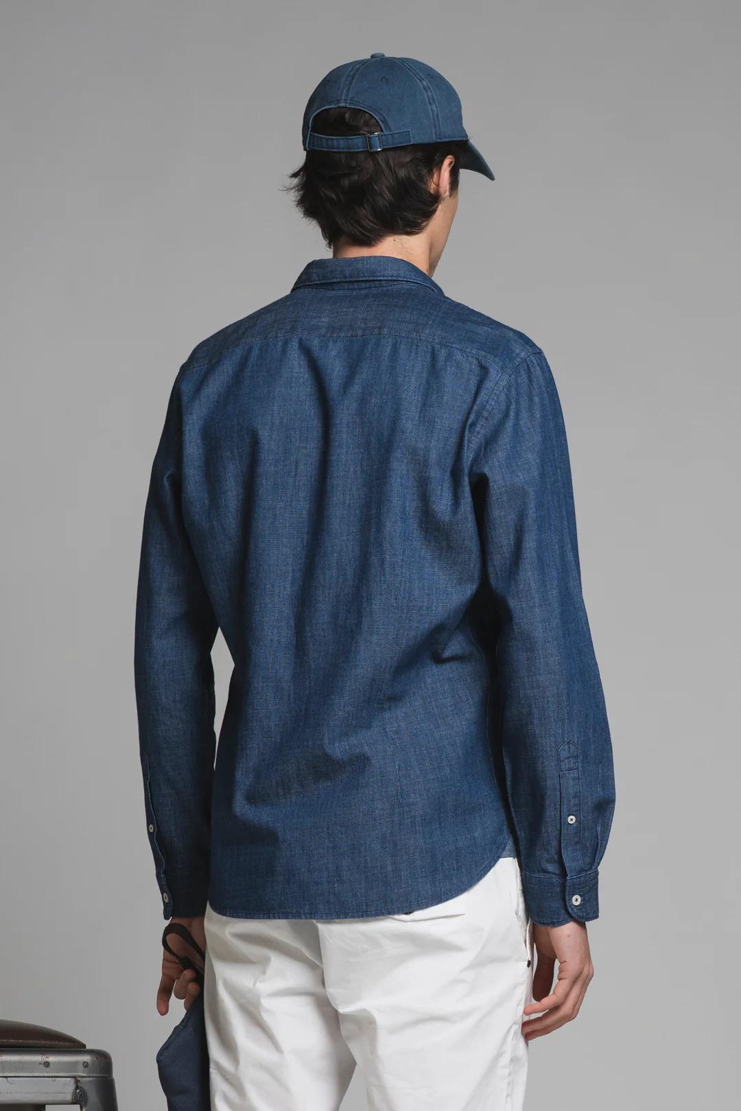 IMPURE RILEY SHIRT COLLAR FENCH IN DENIM SLUB MID BLUE IM26SSSM-RILEY-DNS 232 IMPURE 