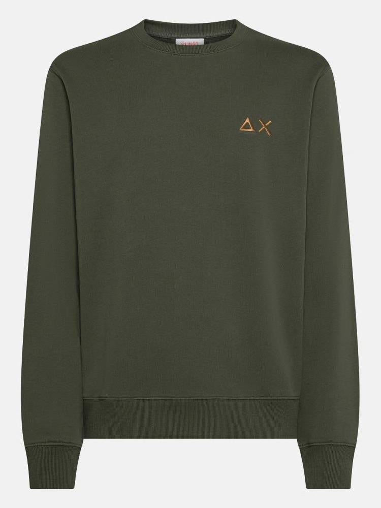 SUN68 Felpa girocollo in cotone militare scuro F45103 74 SUN 68 