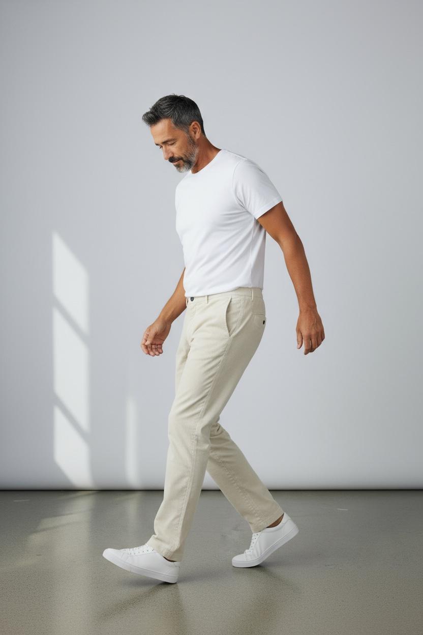 Michael Coal pantalone coulisse mc-denny/2741 velluto millerighe con pence panna MCDEN2741F25 009 MICHAEL COAL 