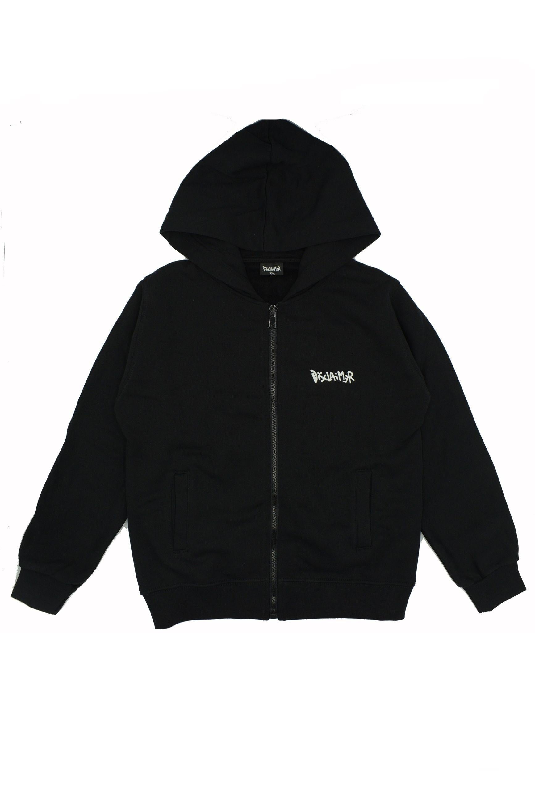 Felpa disclaimer cappuccio con zip 25IDK58608 NERO-ST.BIANCA DISCLAIMER 