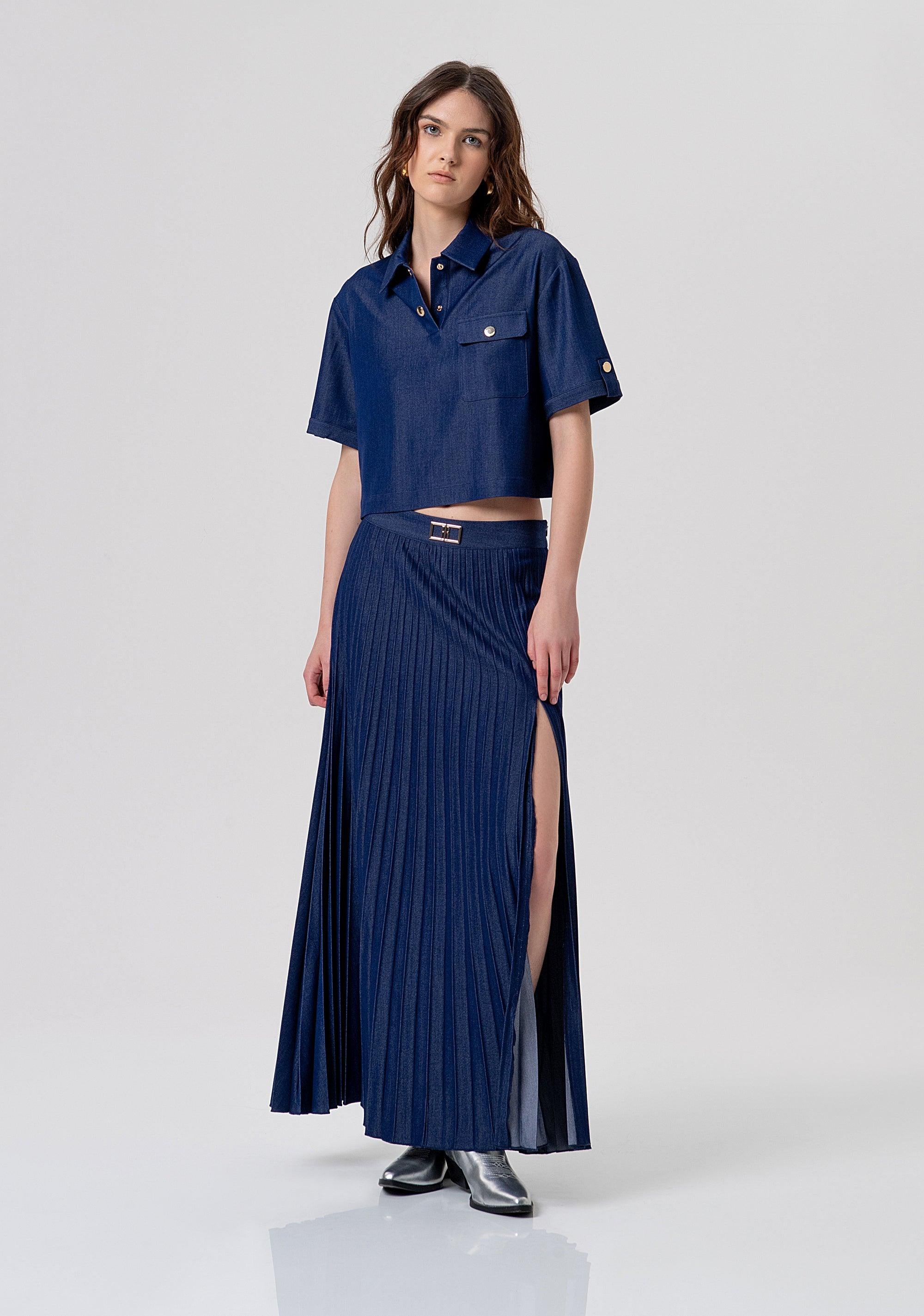 Polo regular con bottoni metallici DARKBLUE FR26ST1015D47001 117 FRACOMINA 