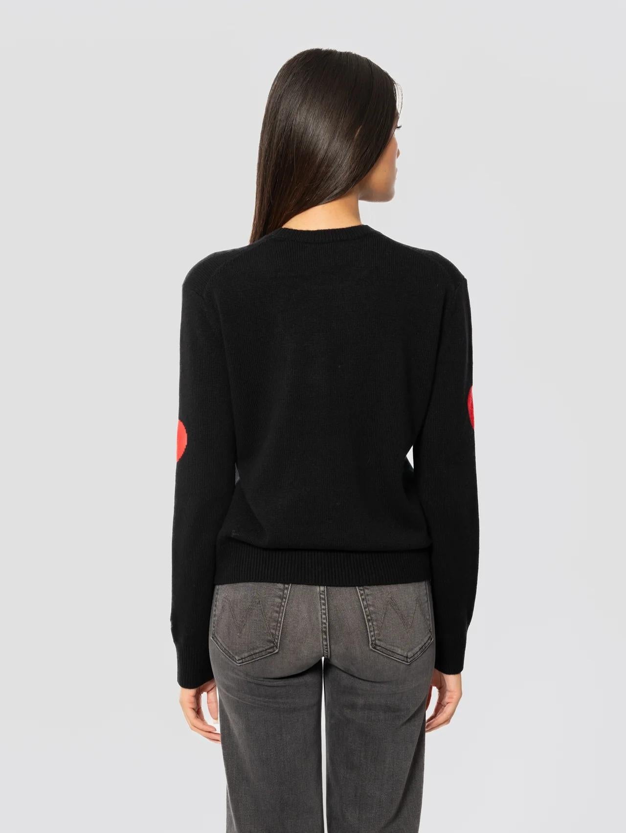 MC2 SAINT BARTH<BR/>Maglione Girocollo con Ricamo Vi Ghosto Tutti Nero QUE0014 03981I MC2 SAINT BARTH 