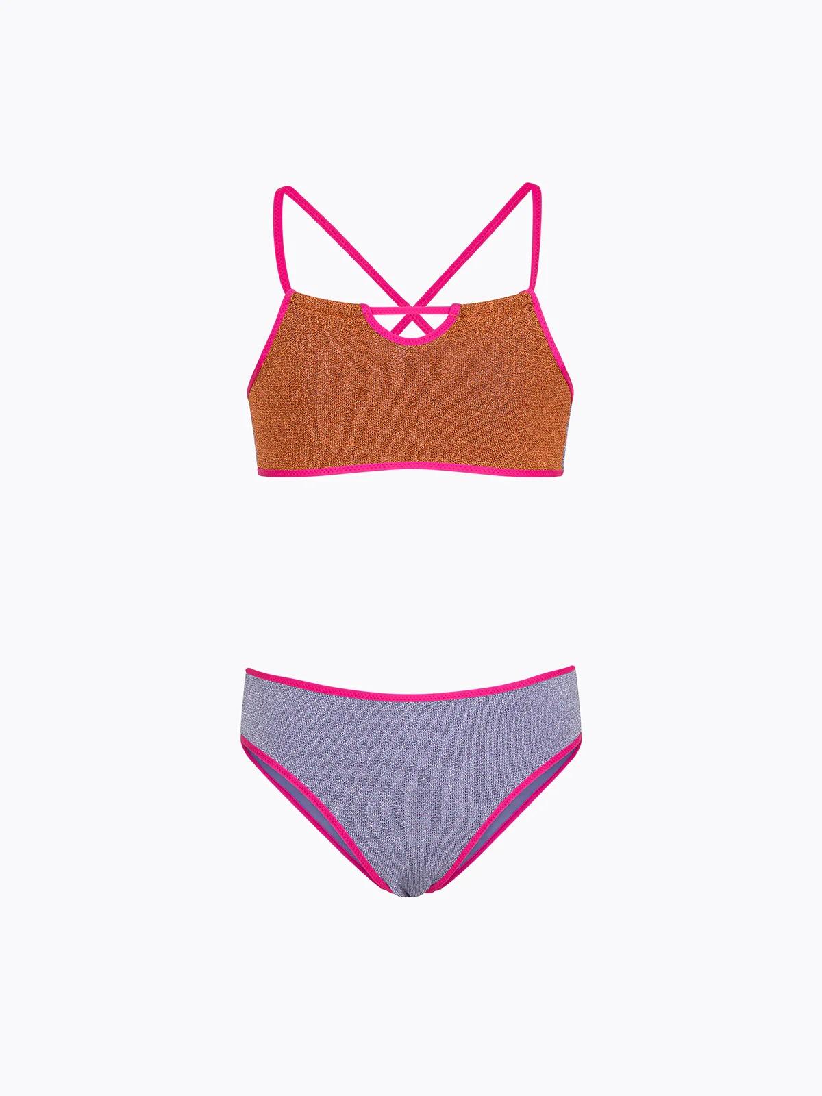 Bikini Bambina F**K Top con Slip Fisso Multicolor SG0501-MC FJ26-SG0501 MC F**K 