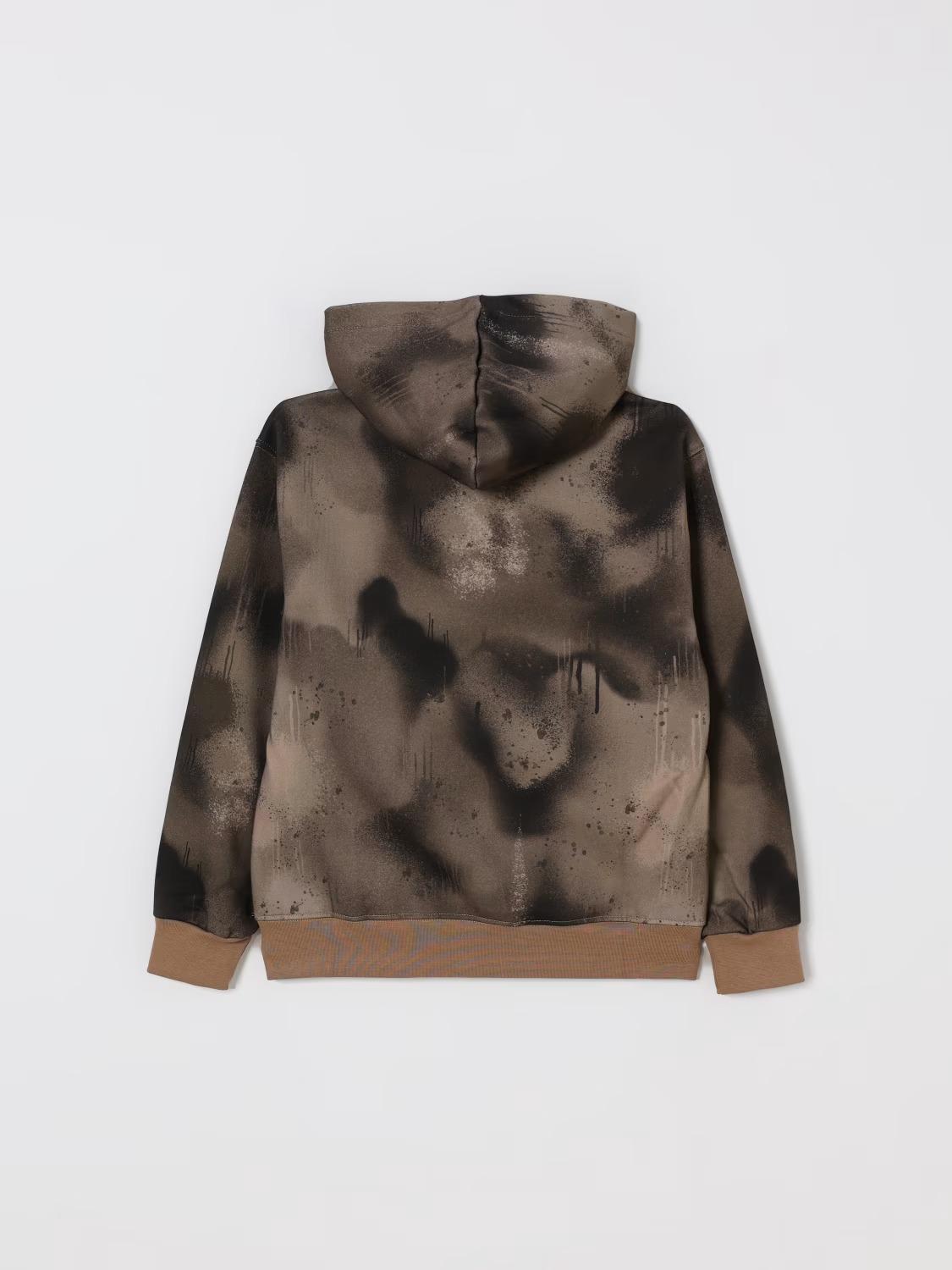 Felpa bambino disclaimer con cappuccio stampa allover BROWN CAMOUFLAGE 25IDK58633 BROWN CAMOUFLAGE DISCLAIMER 