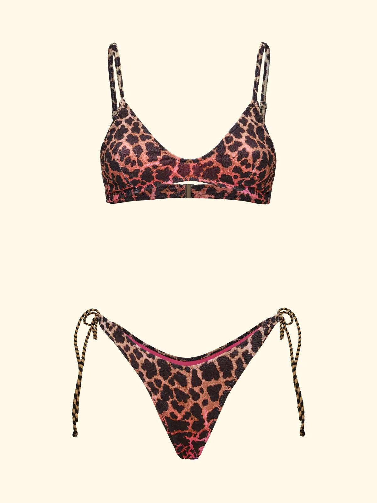 Bikini Donna F**K Top Fisso e Slip Americano Regolabile Fantasia SW0191-X08 FK26-SW0191 X08 F**K 