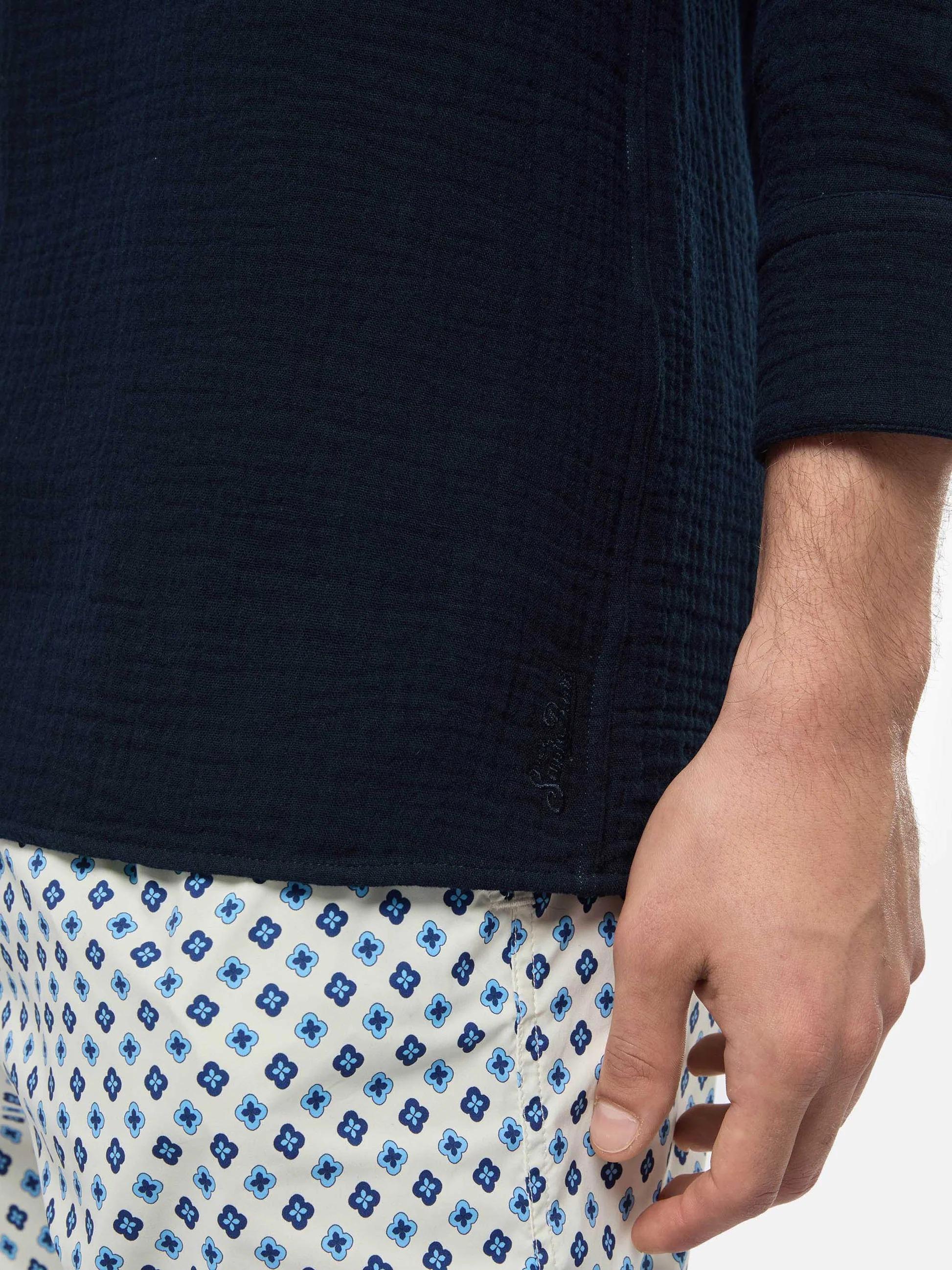 Polo Ventotene in garza di cotone blu navy VNT0001 00465L MC2 SAINT BARTH 