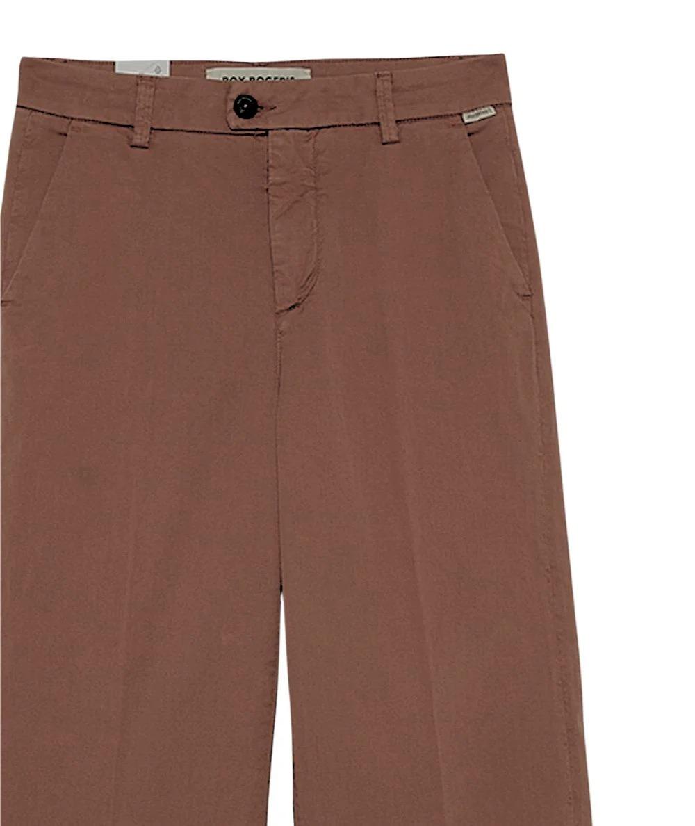 Pantalone Roy Roger's lais woman gabardine lyocell elast.crow brown RND041P3810127 C0241 ROY ROGER'S 
