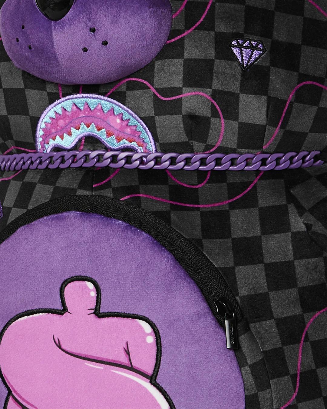 ZAINO CON ORSO E SLIME VIOLA CHE CONQUISTA L'ORSO 910B9012NSZV.UNICA 910B8958NSZ V.UNICA SPRAYGROUND 