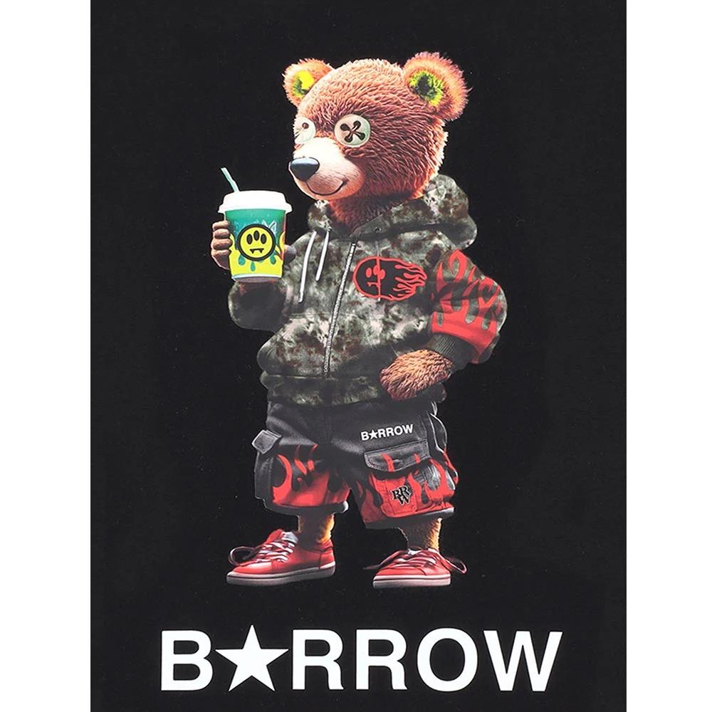 Barrow T-shirt Girocollo Nera Con Teddy S6BKJUTH065-110 OFF NERA S6BKJUTH065 110 BARROW 
