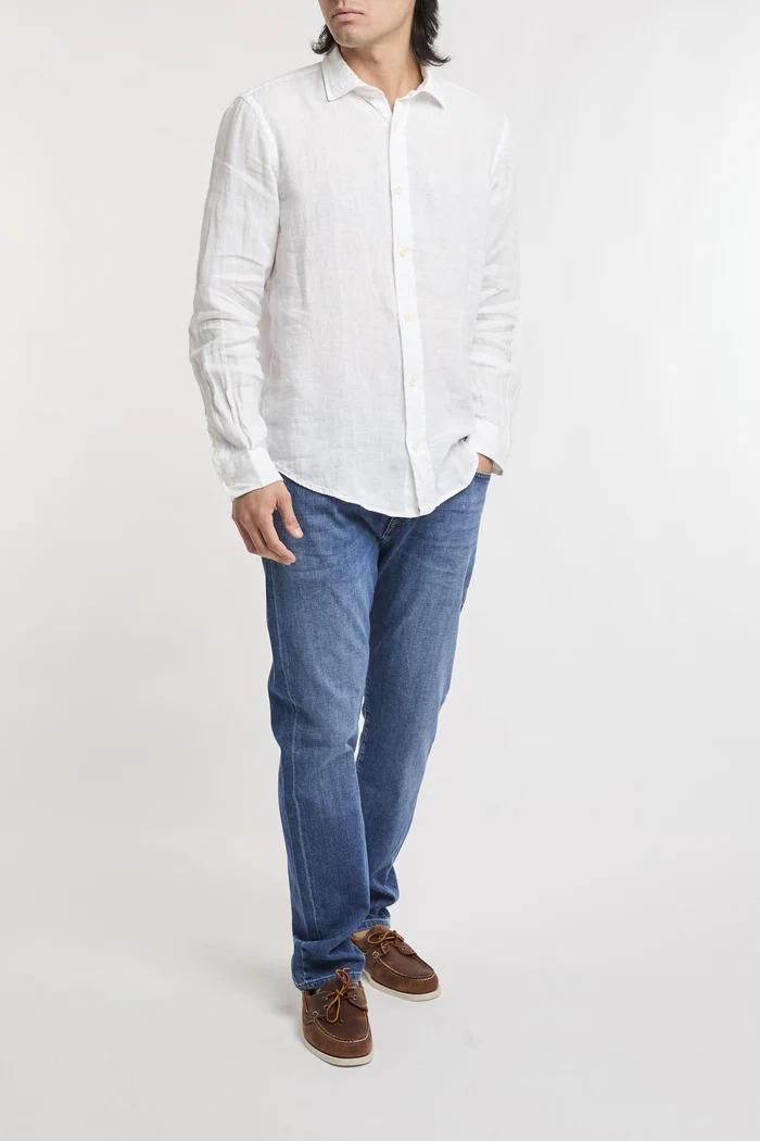 Roy Roger's Camicia Riviera in lino optic white RVU099P4220569 C0014 ROY ROGER'S 