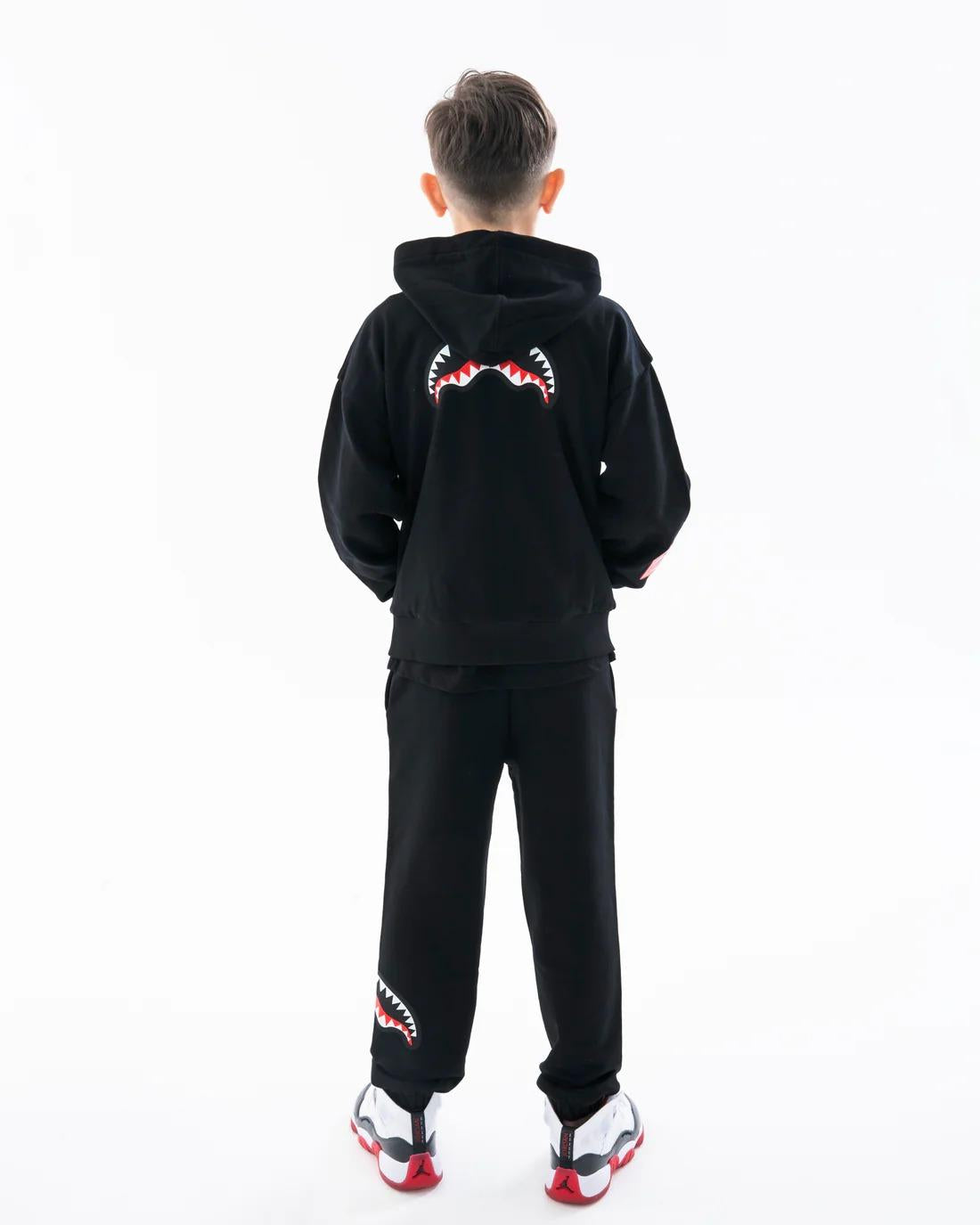 SHARK BASIC OVER FULLZIP HOODIE BLK SPY1385ELBLK BLACK SPRAYGROUND 