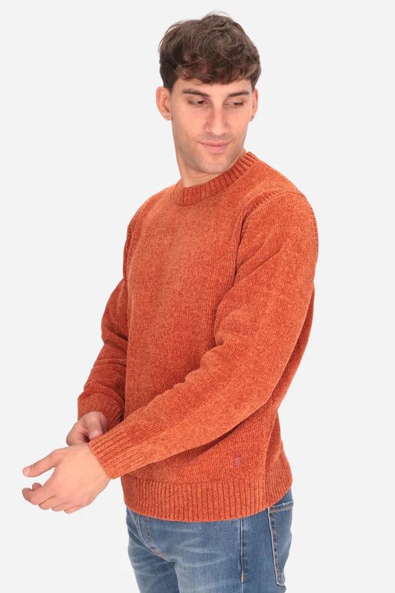 Maglione A Girocollo Uomo Liu Jo In Ciniglia Rust QF5079MA29P 81248 LIU-JO 