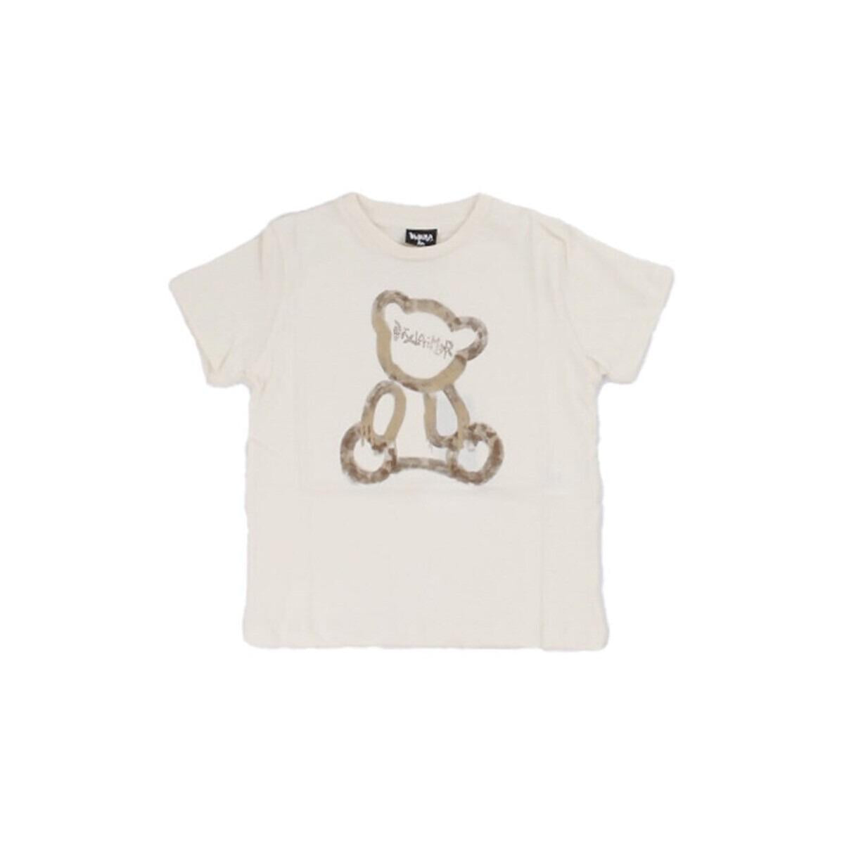 T-shirt bambina in jersey disclaimer LATTE 25IDK58748 LATTE DISCLAIMER 