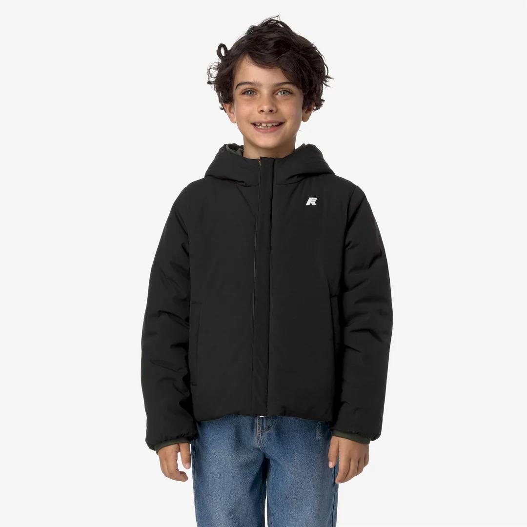 P. JACK ST WARM REVERSIBLE<BR/>GREEN BLACKISH-BLACK PURE K71337W* AGQ K-WAY 