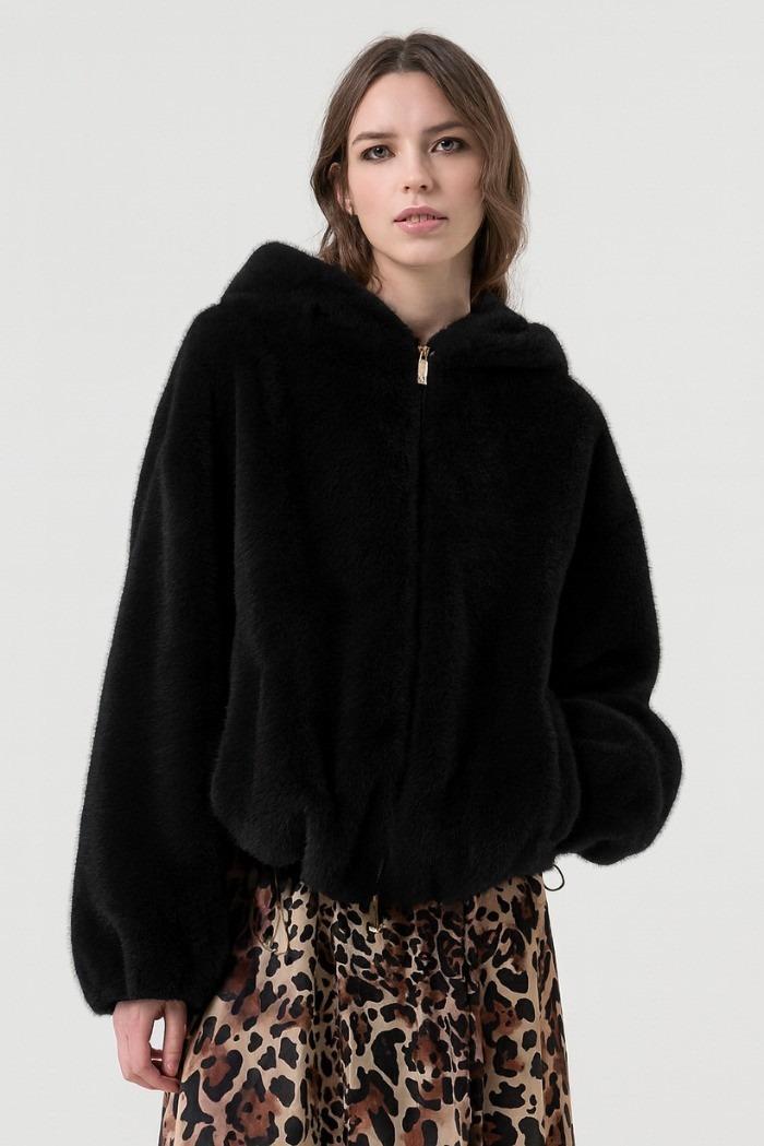 Fracomina giacca bomber regular black FR25WC4004O44501 053 FRACOMINA 