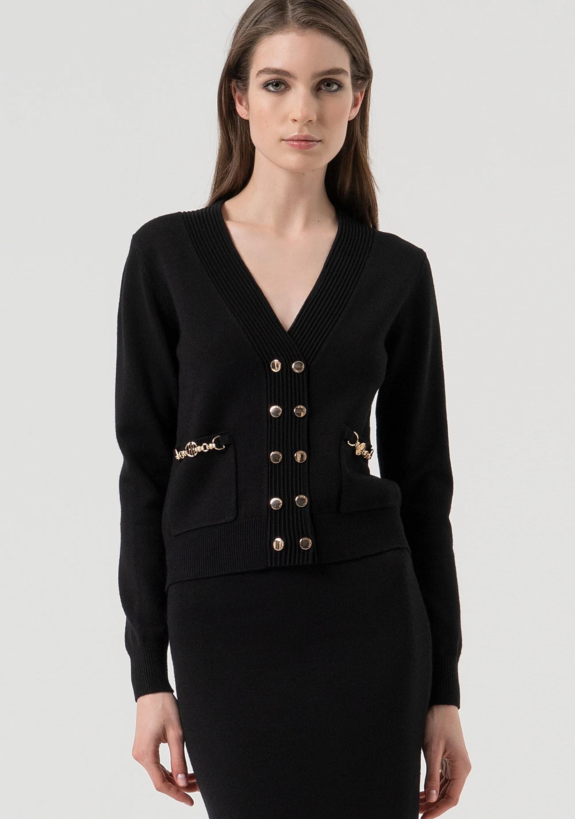 Fracomina Cardigan regular doppiopetto black FR25WT8010K55601 053 FRACOMINA 