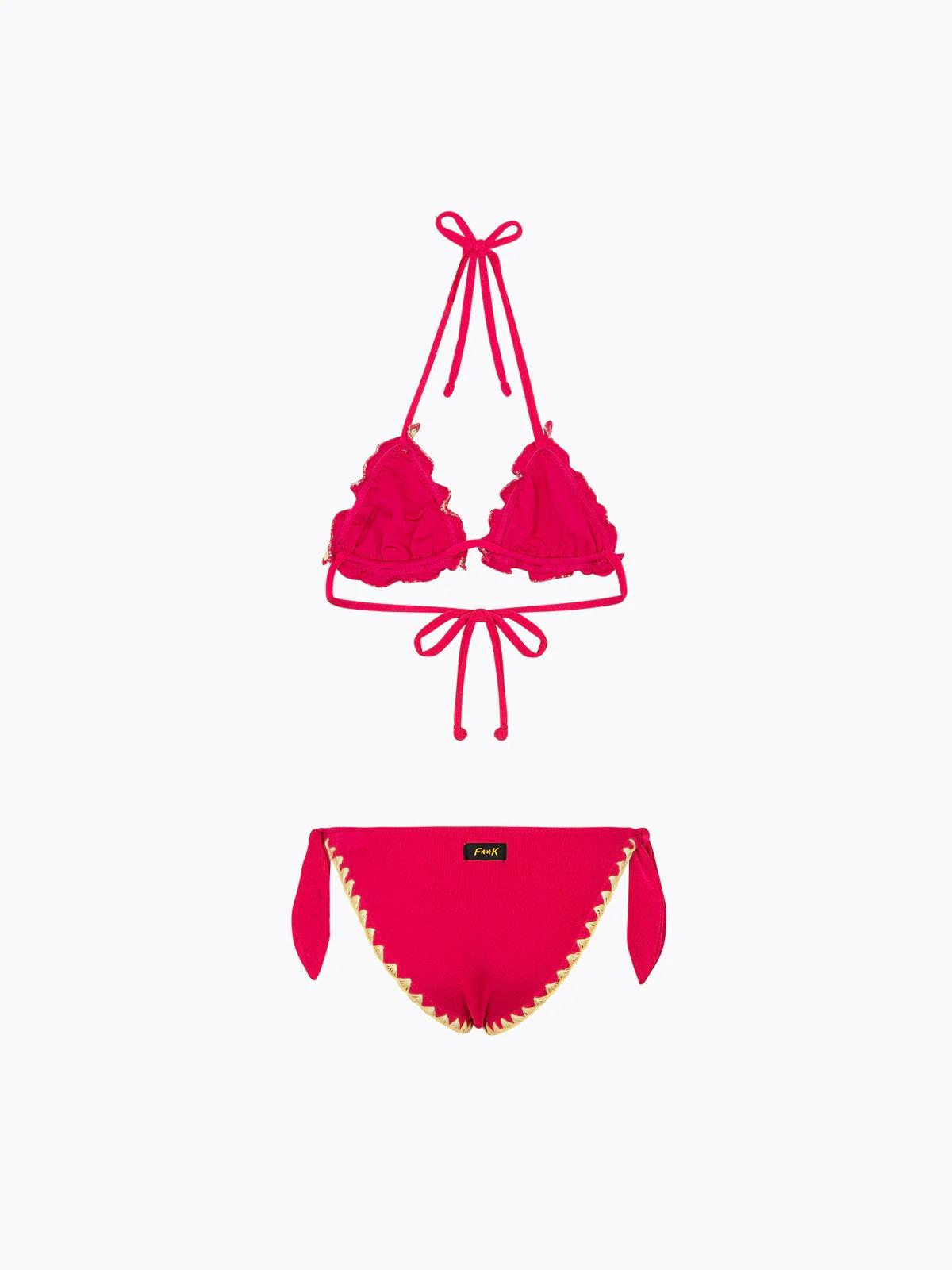 Bikini Bambina F**K Triangolo con Slip Regolabile Fantasia SG0210-X13 FJ26-SG0210 X13 F**K 