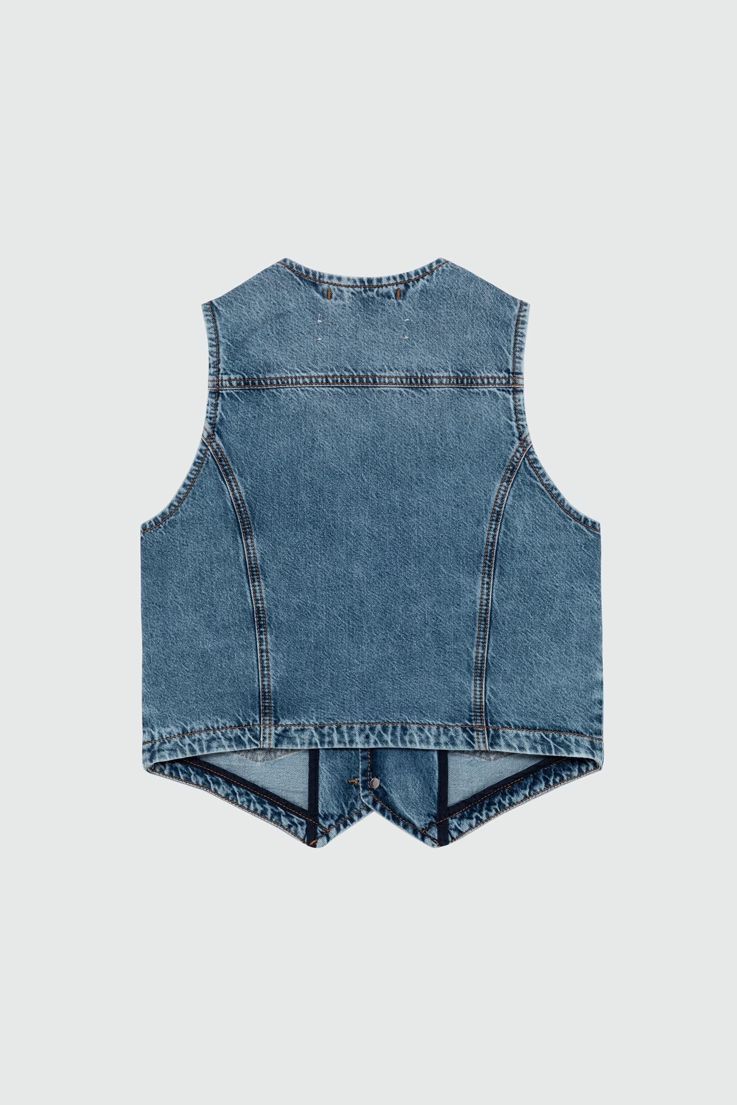 ROY ROGER'S GILET IN DENIM OCEAN RND225CR531987 C0999 ROY ROGER'S 