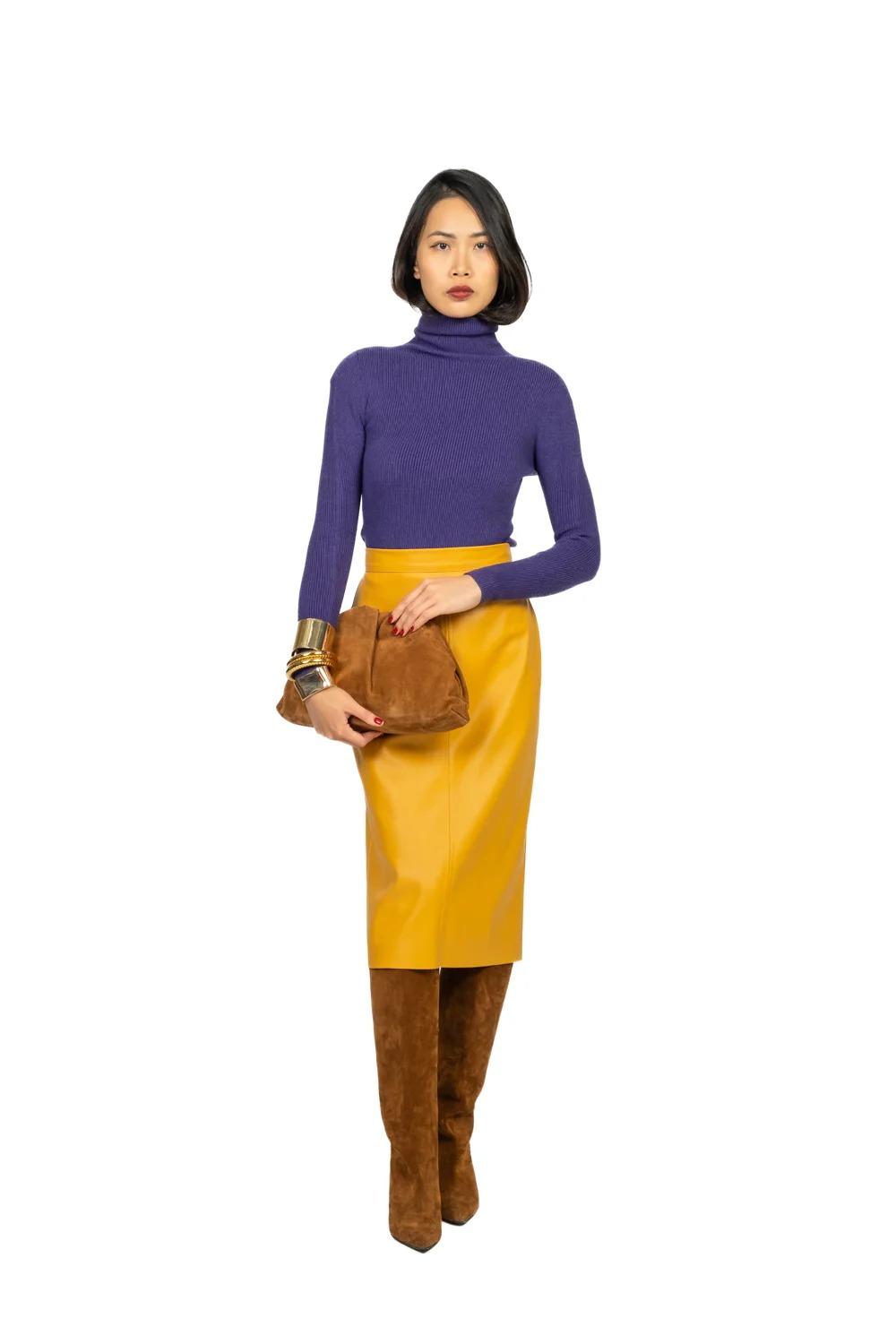 Vicolo - Maglia costine collo alto Art. 77314F viola 77314F VIOLA VICOLO 