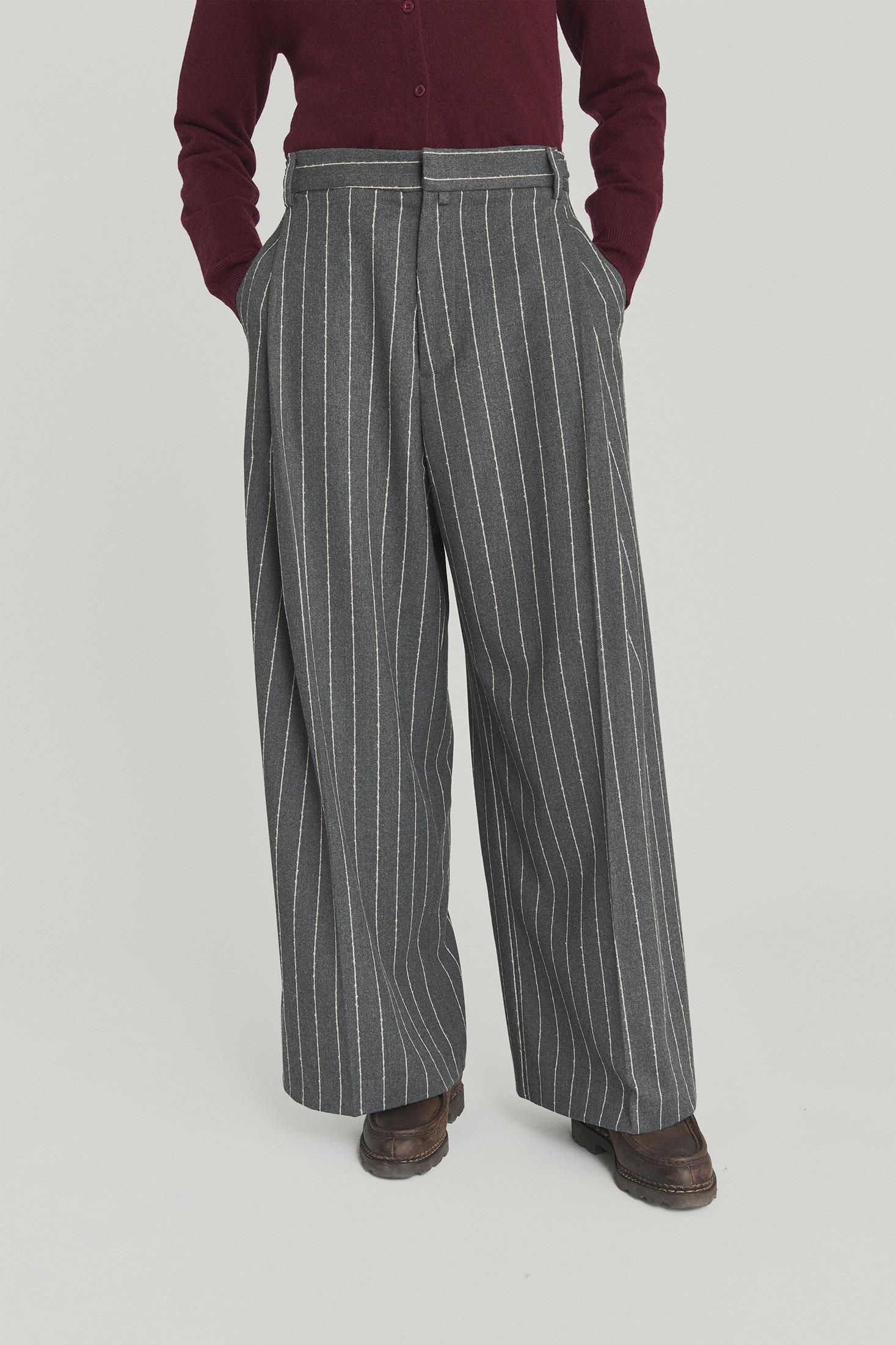 PANTALONE PLEAT GESSATO IN TWILL RND90208CN53XXXX C0094 ROY ROGER'S 