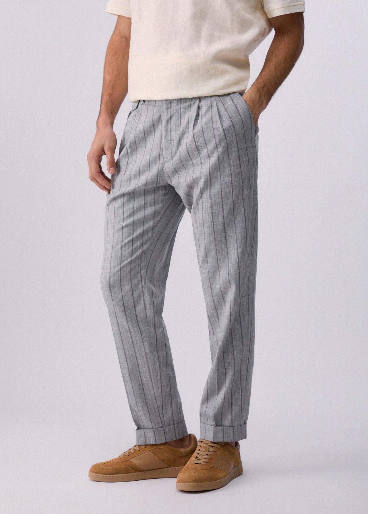 Liu-jo Pantaloni gessati con pence QA6206T575A C3982 LIU-JO 